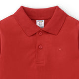 Polo manga larga de niño rojo básico botones