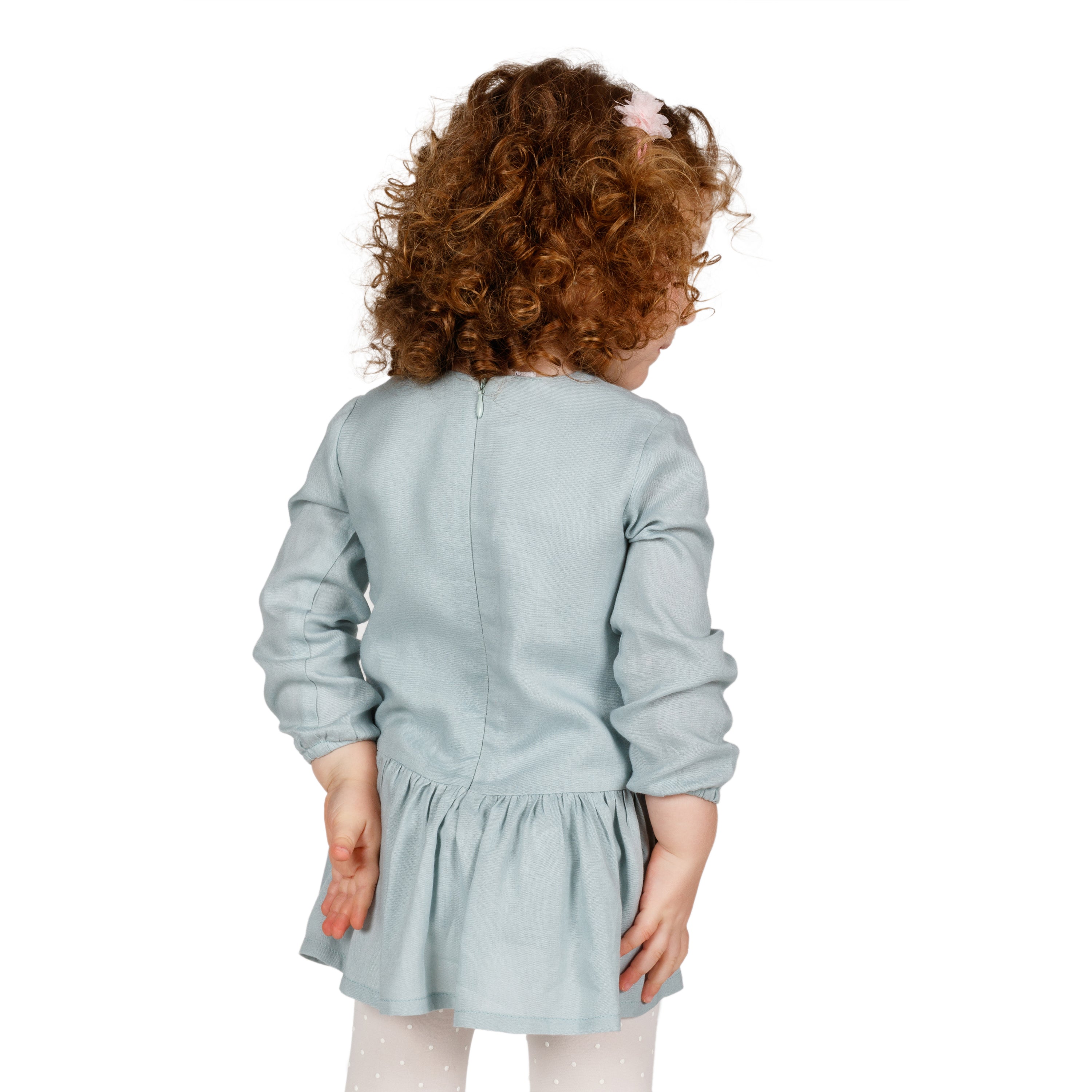 Vestido bebé niña gris azulado