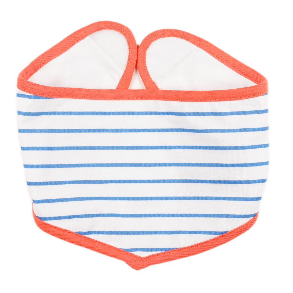 Babero a rayas azules recién nacido