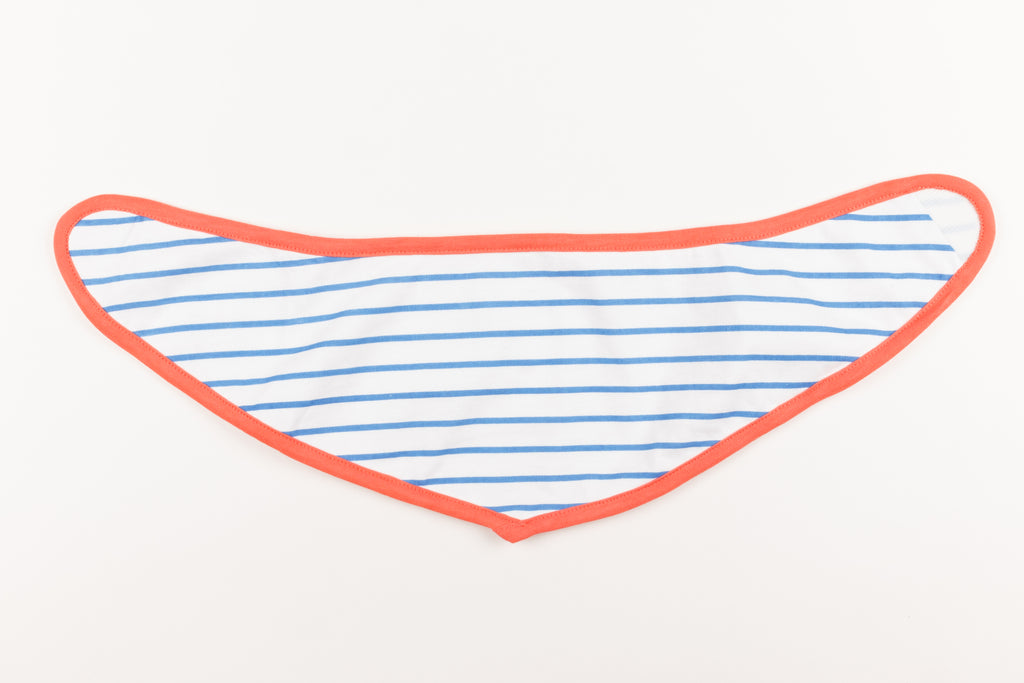 Babero a rayas azules recién nacido