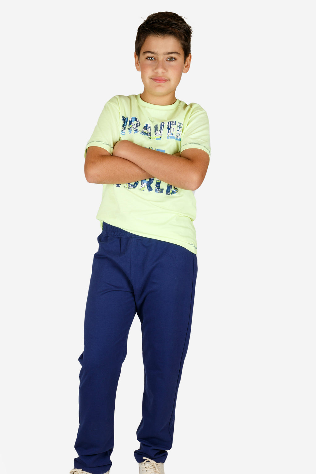 Pantalones de felpa azul marino niño
