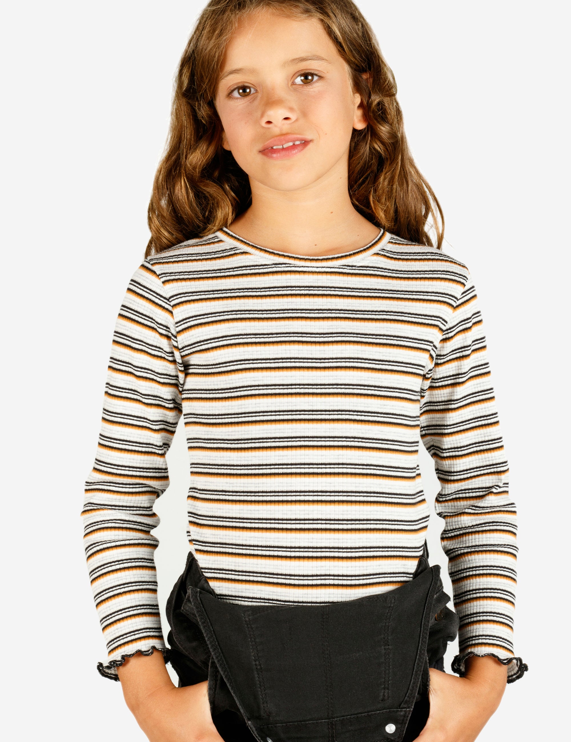 Camiseta mangas largas niña  rayas