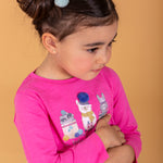 Camiseta de bebé fucsia Charanga