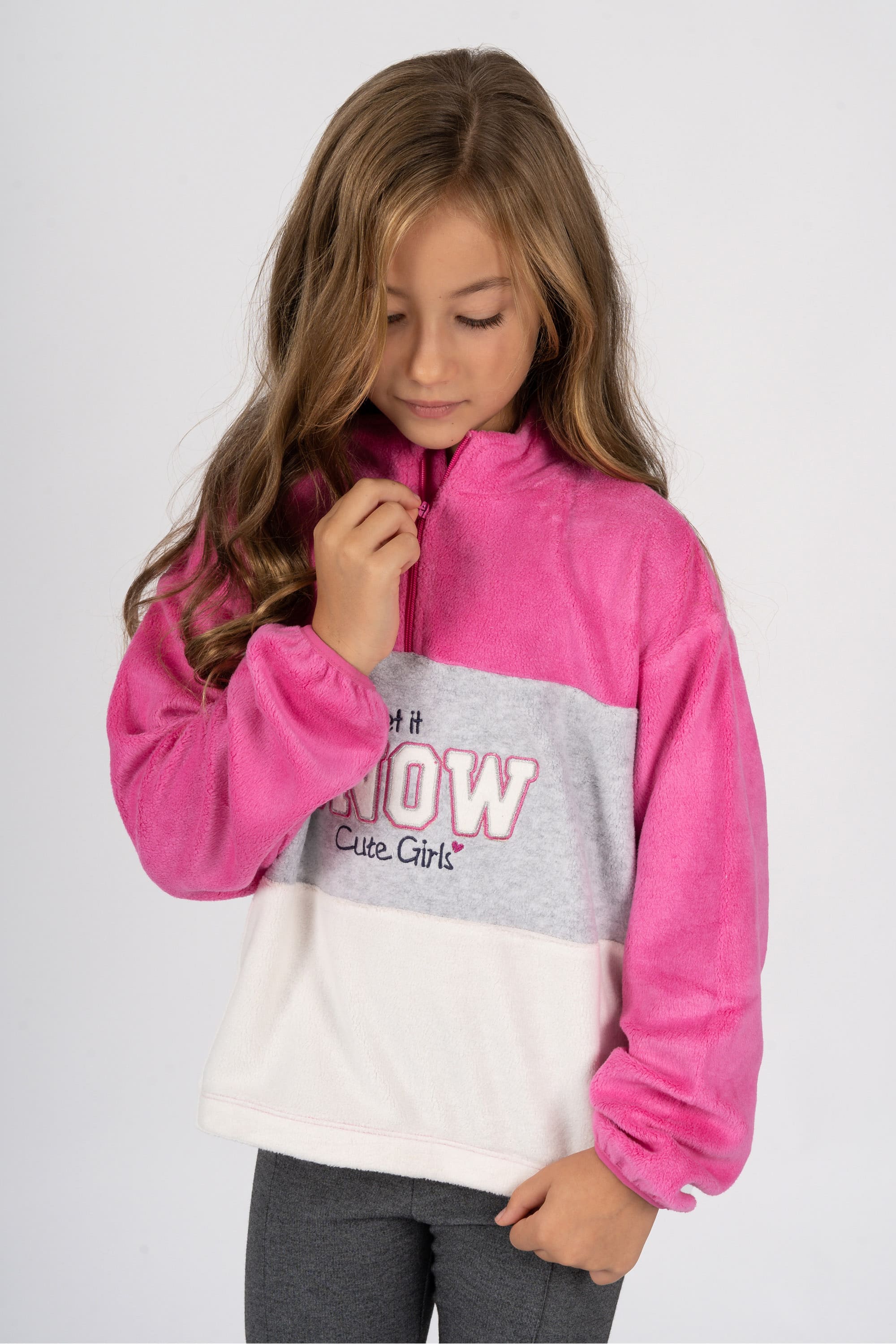 Girl's multicolored ski sweatshirt