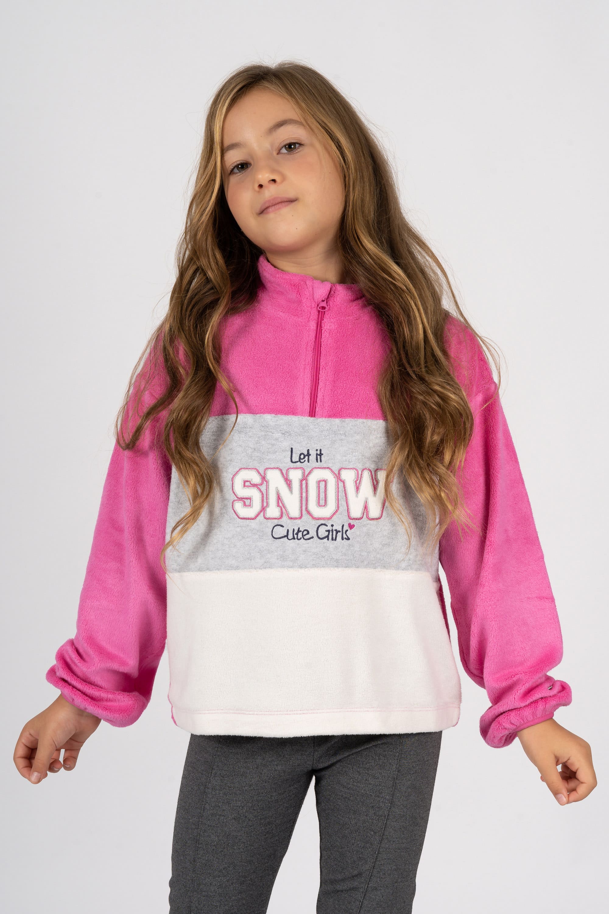 Girl's multicolored ski sweatshirt