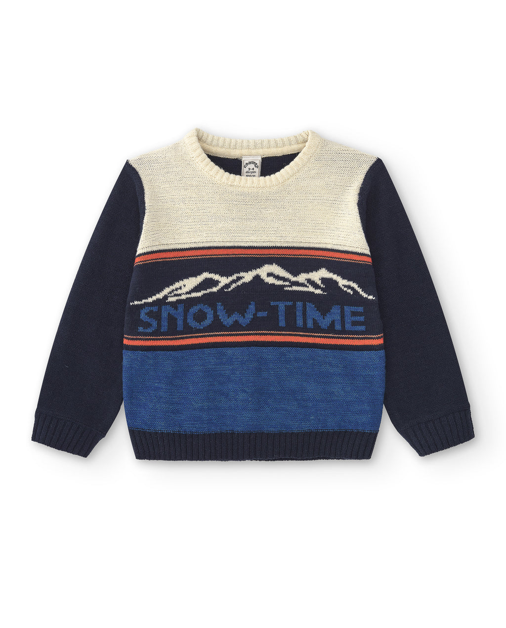 Jersey punto azul estampado niño SNOW-TIME