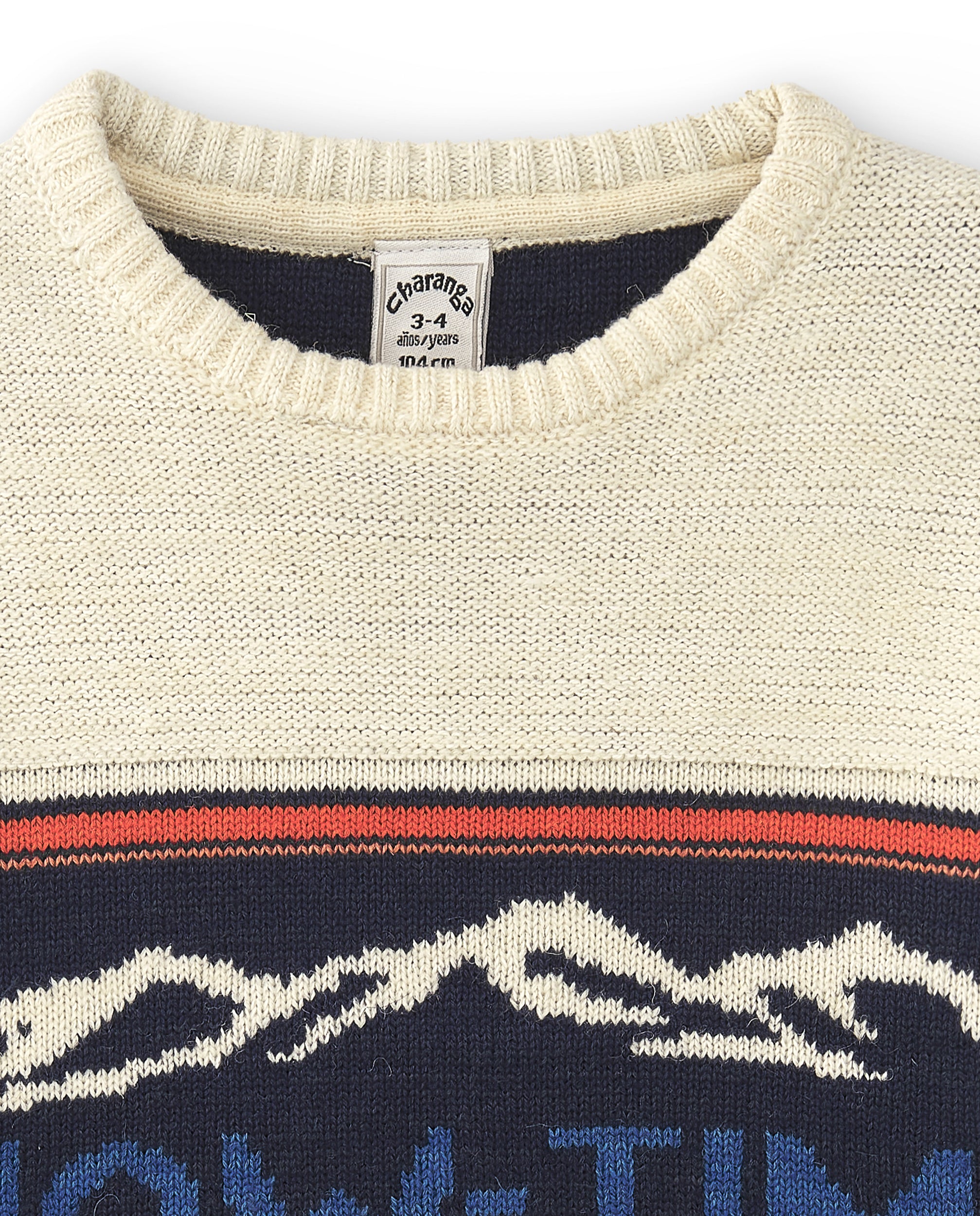 Jersey punto azul estampado niño SNOW-TIME