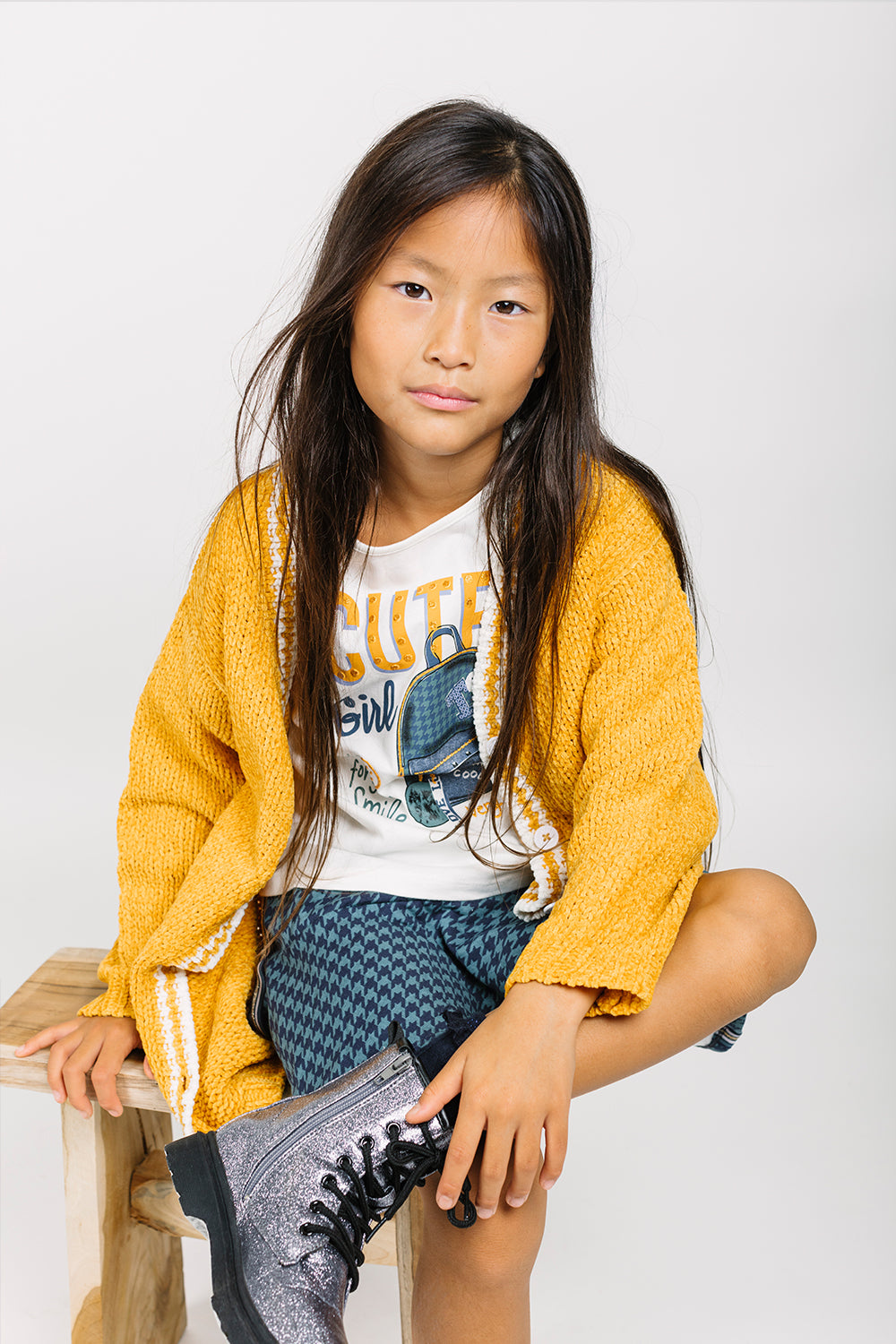 Rebeca de niña mostaza Outlet