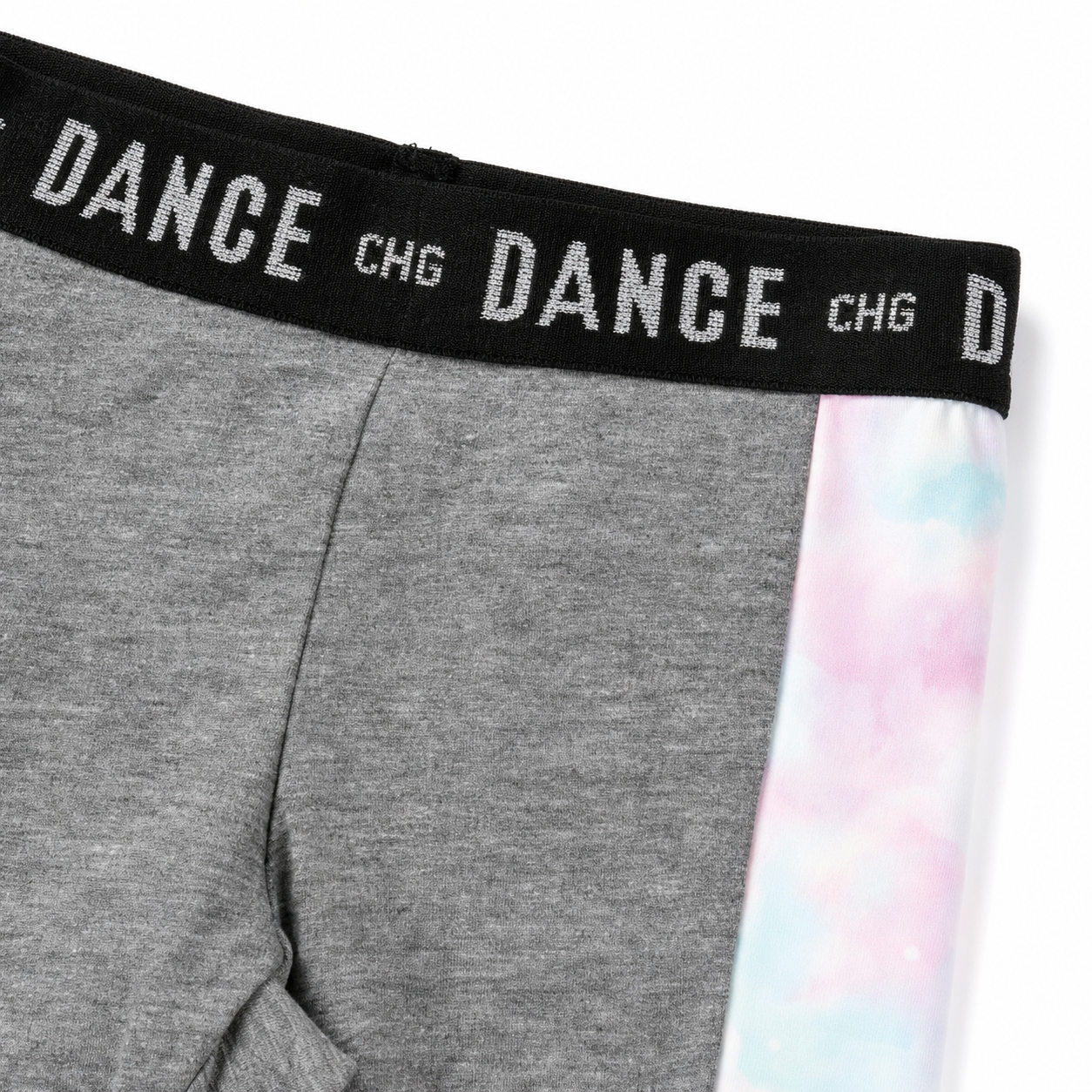 Legging largo niña gris con panel tie dy
