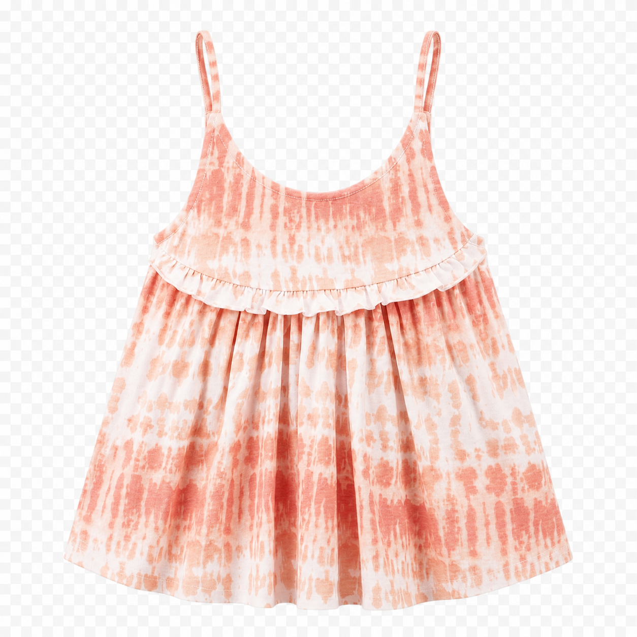 Camiseta de tirantes niña tie dye coral