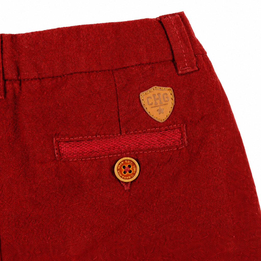 Bermuda niño roja con bolsillos