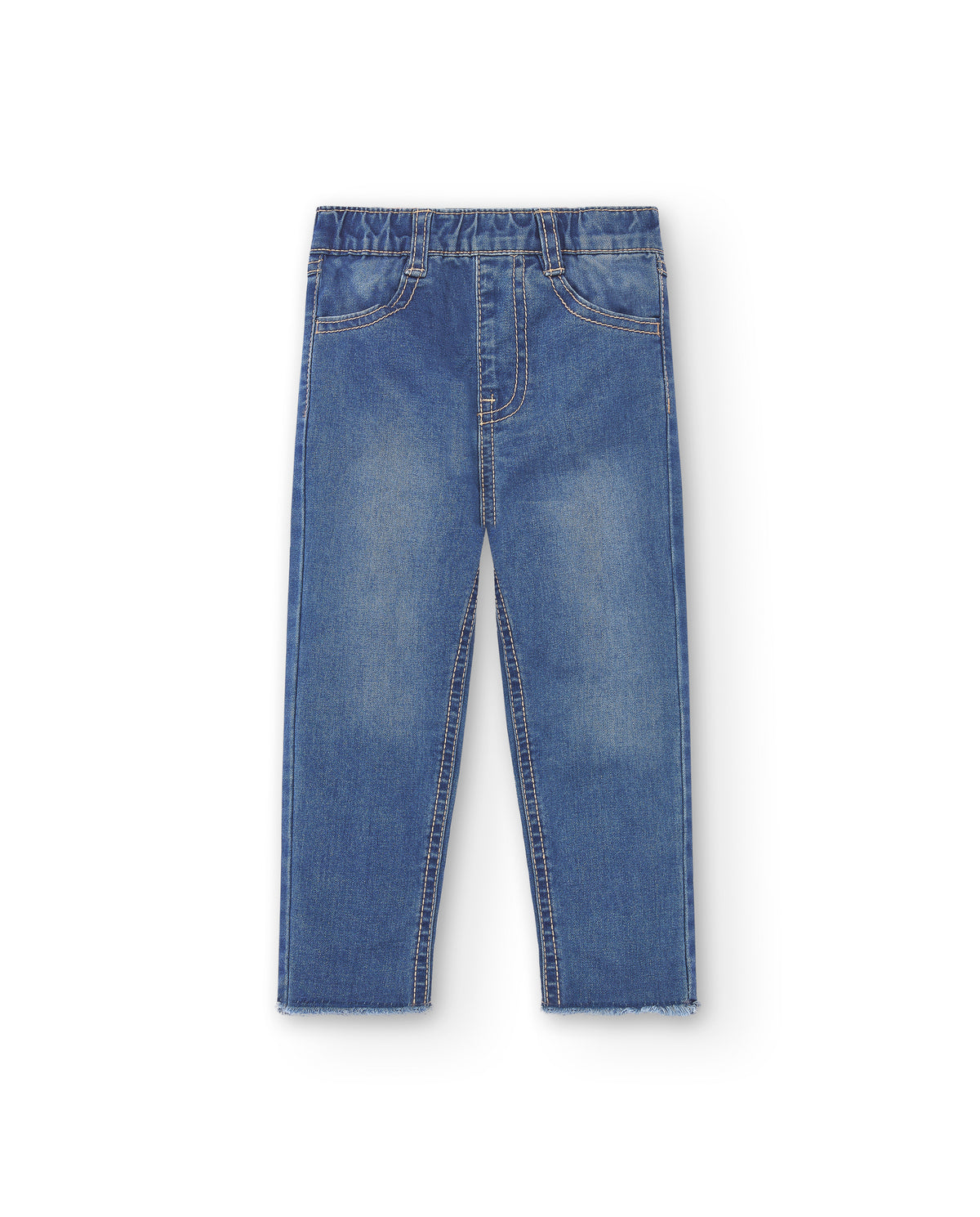 pantalón vaquero de niña azul, corte ajustado