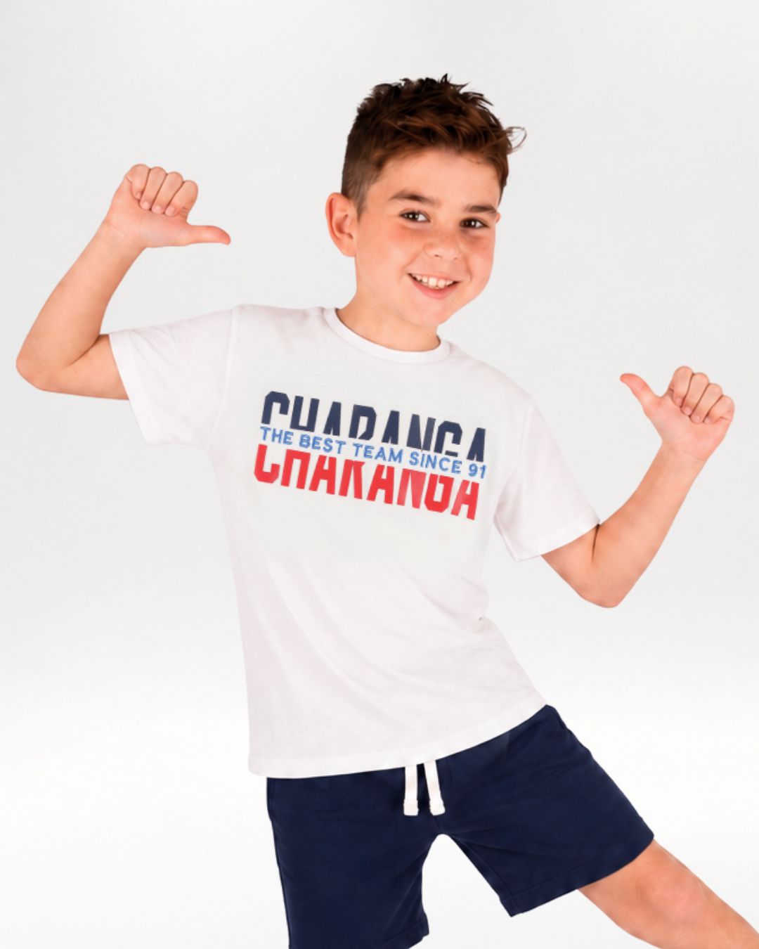 Camiseta niño blanca Team