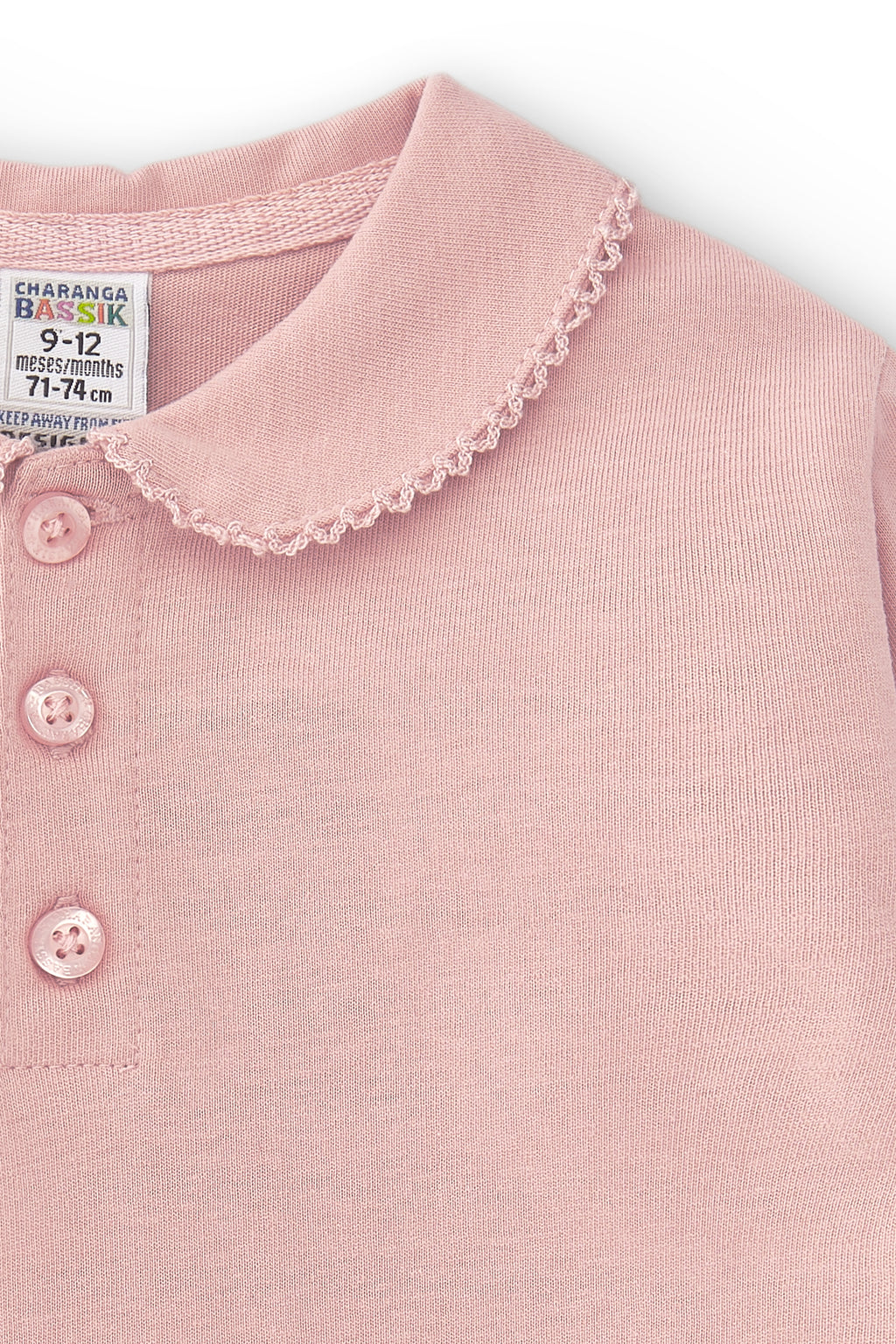 Polo de bebé niña rosa algodón