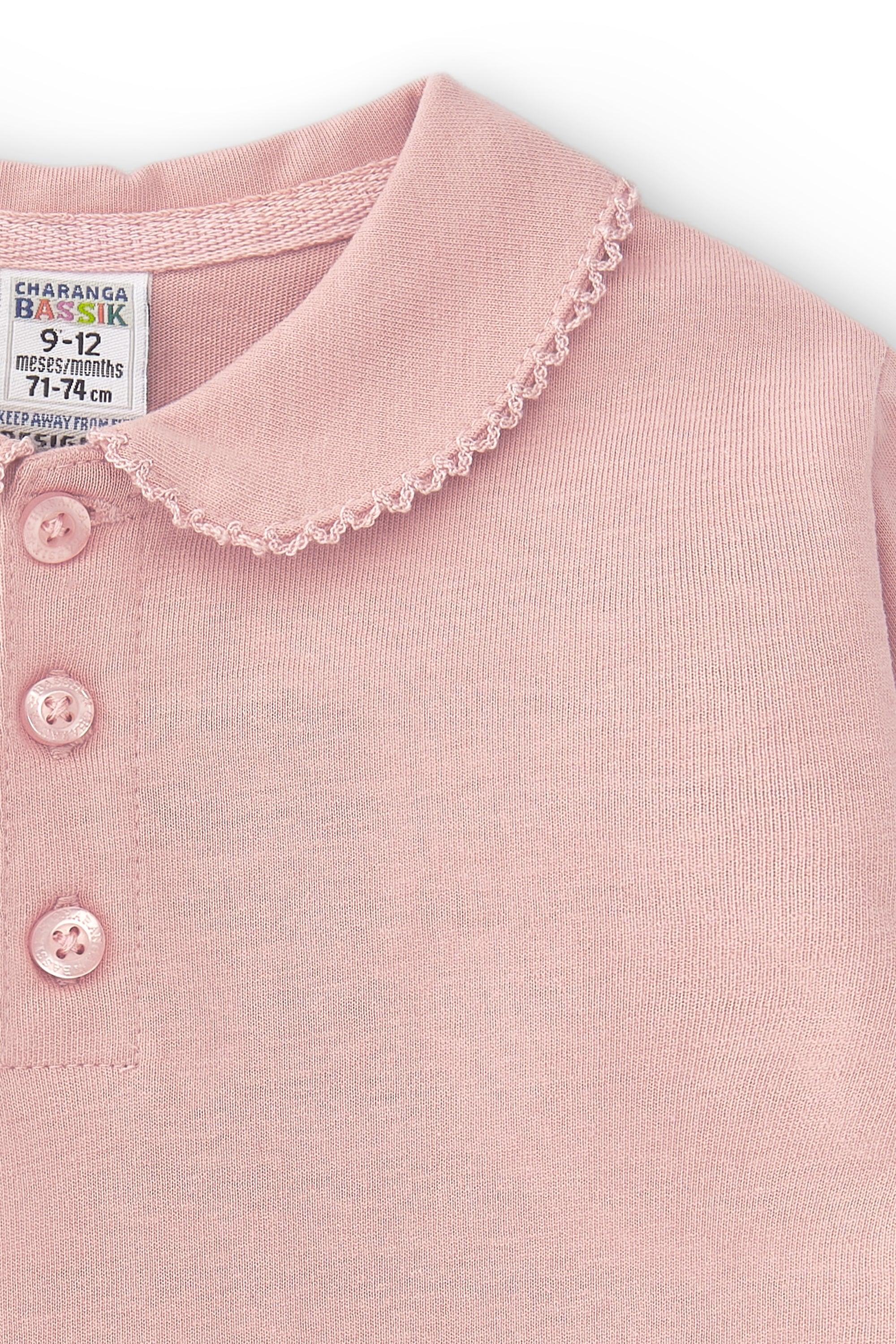 Polo de bebé niña rosa algodón