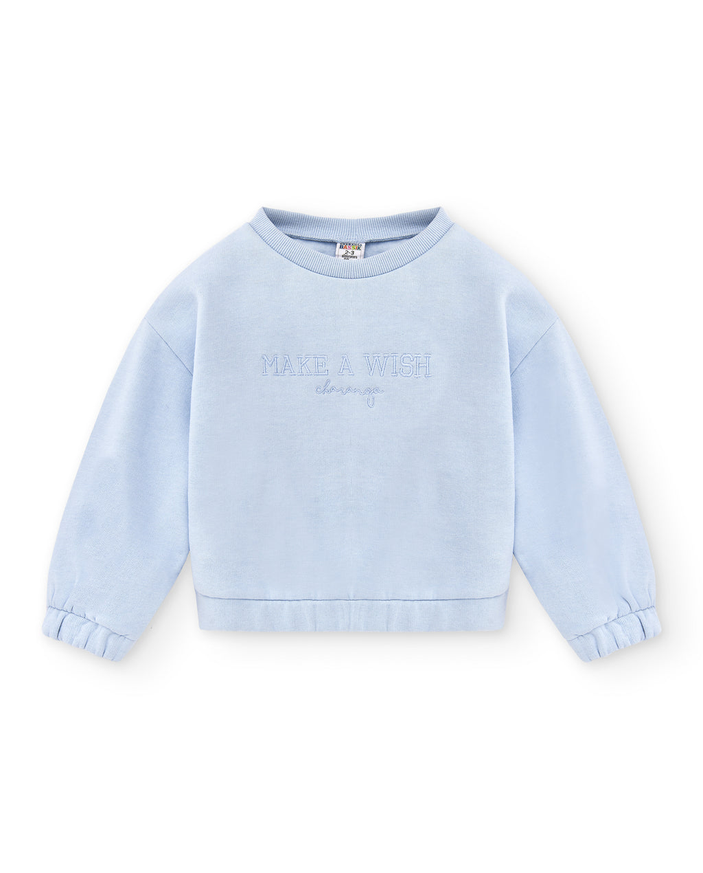 Sudadera de niña celeste Wish | Sin capucha