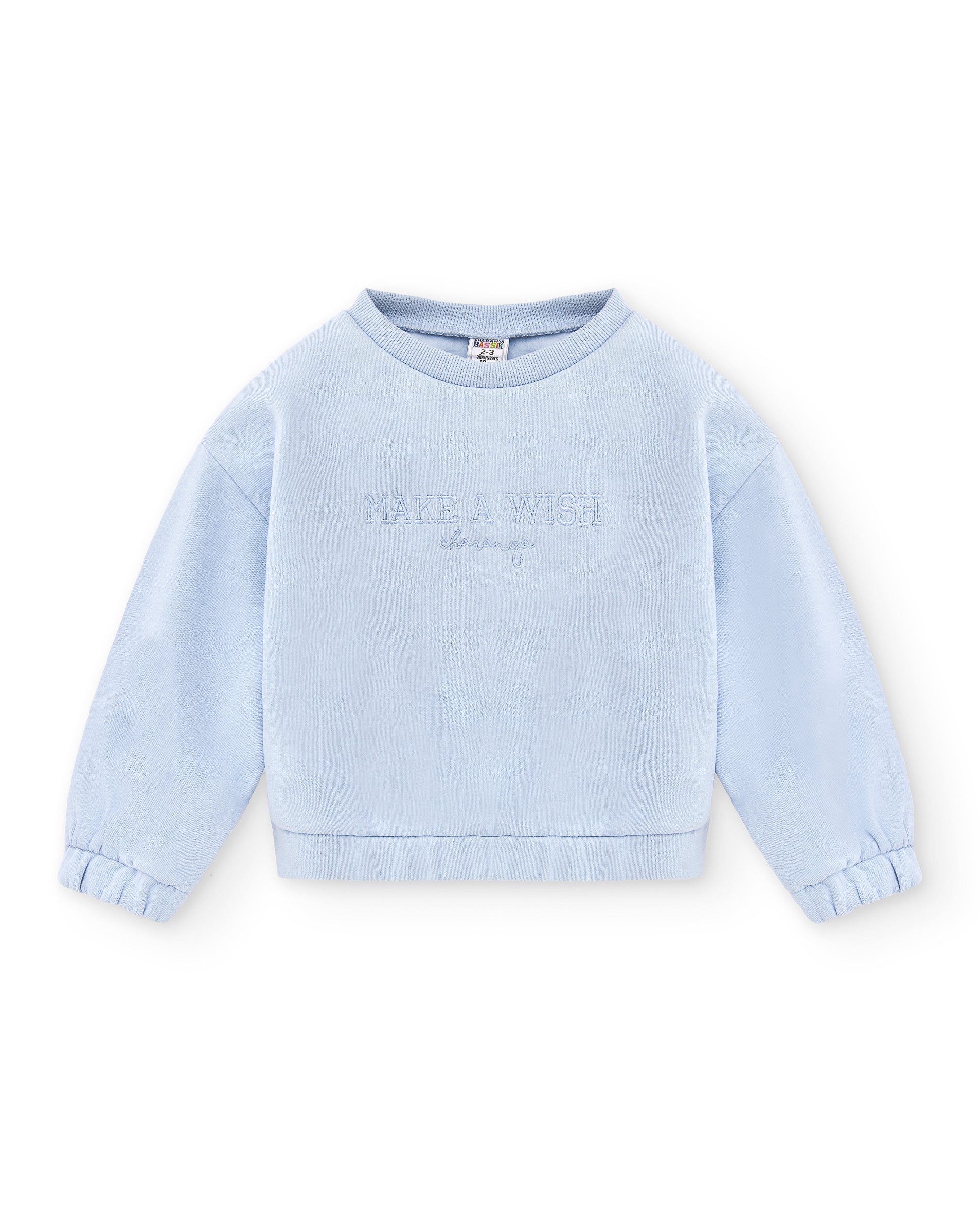 Sudadera de niña celeste Wish | Sin capucha