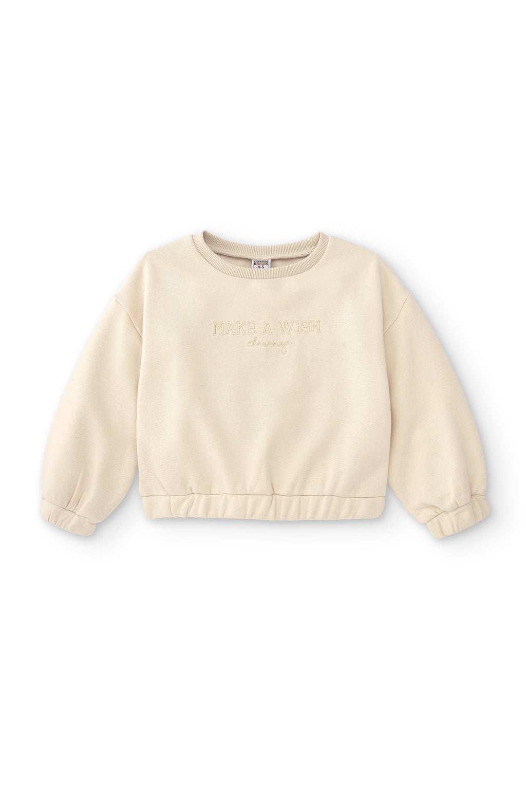 Sudadera de niña beige Wish | Sin capucha