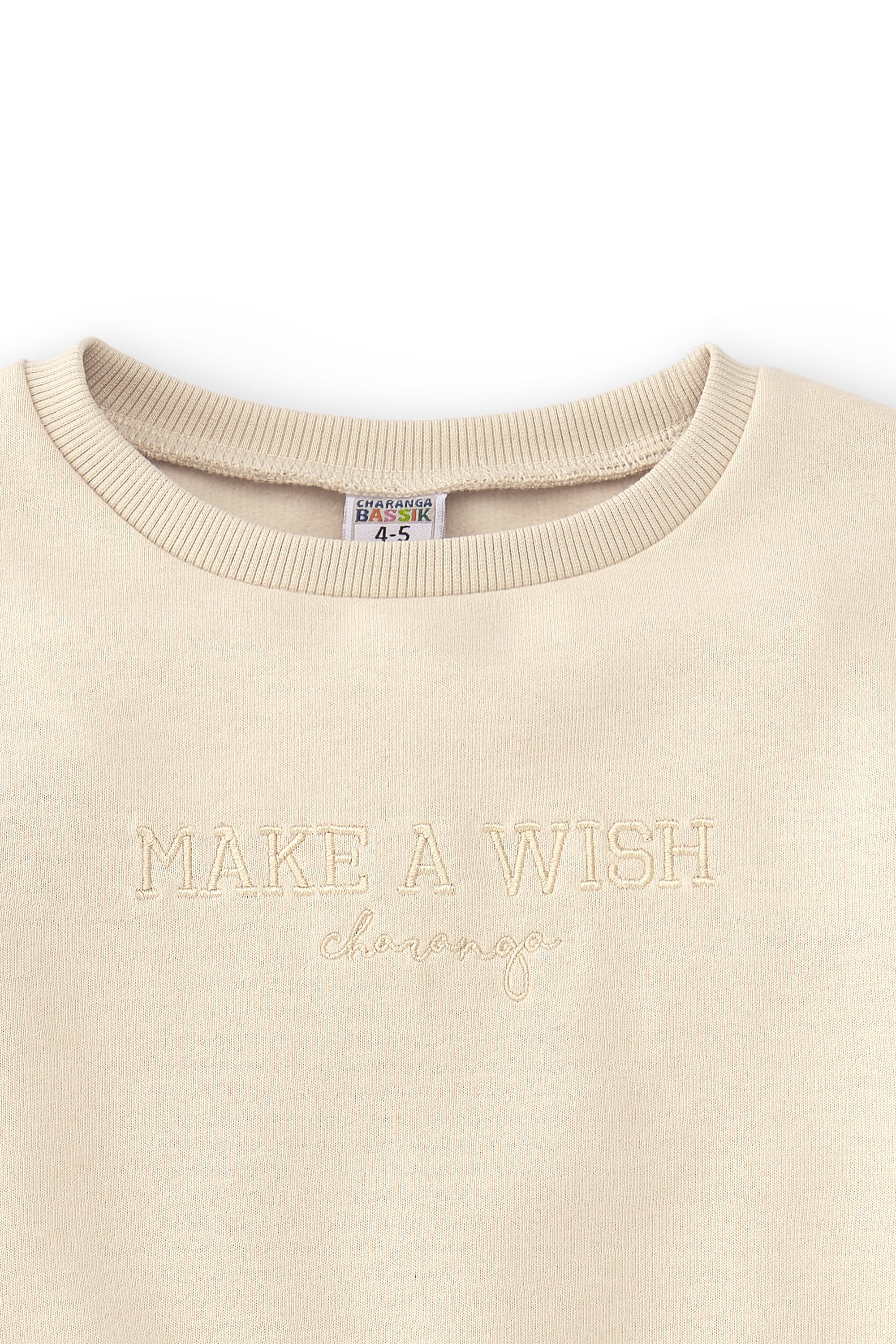 Sudadera de niña beige Wish | Sin capucha