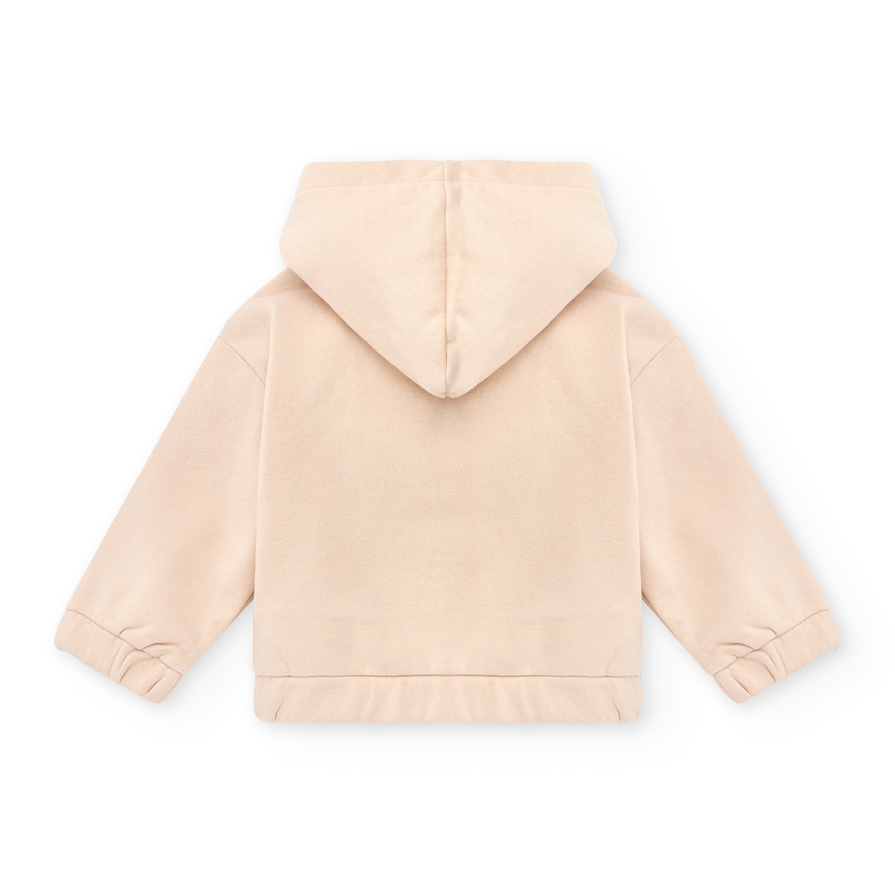 Sudadera abierta niña beige CHG | Con capucha