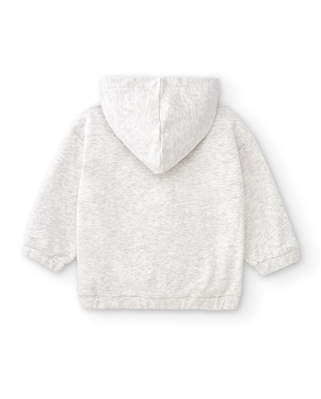 vista trasera sudadera niña gris con capucha