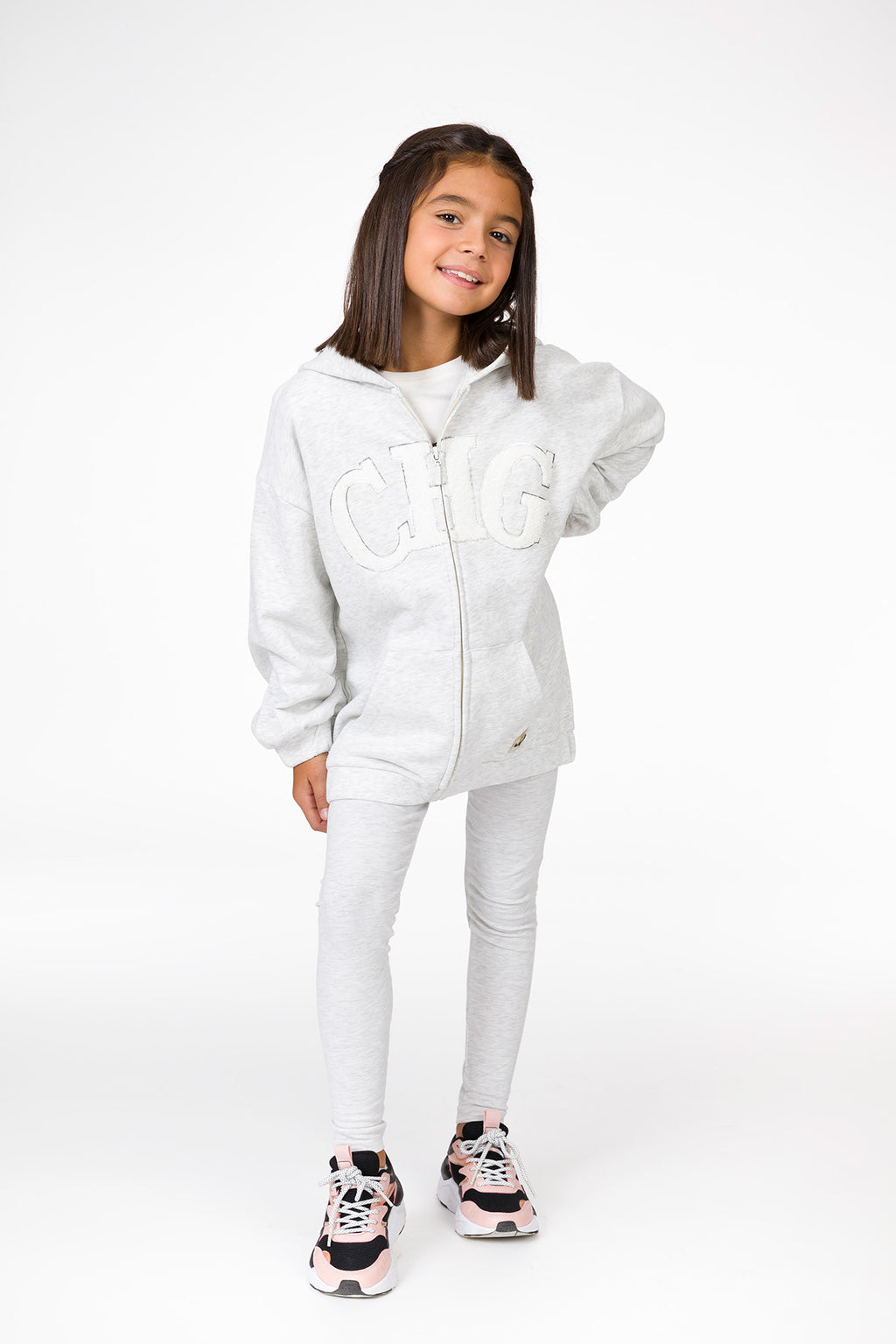 Sudadera gris de niña confort 