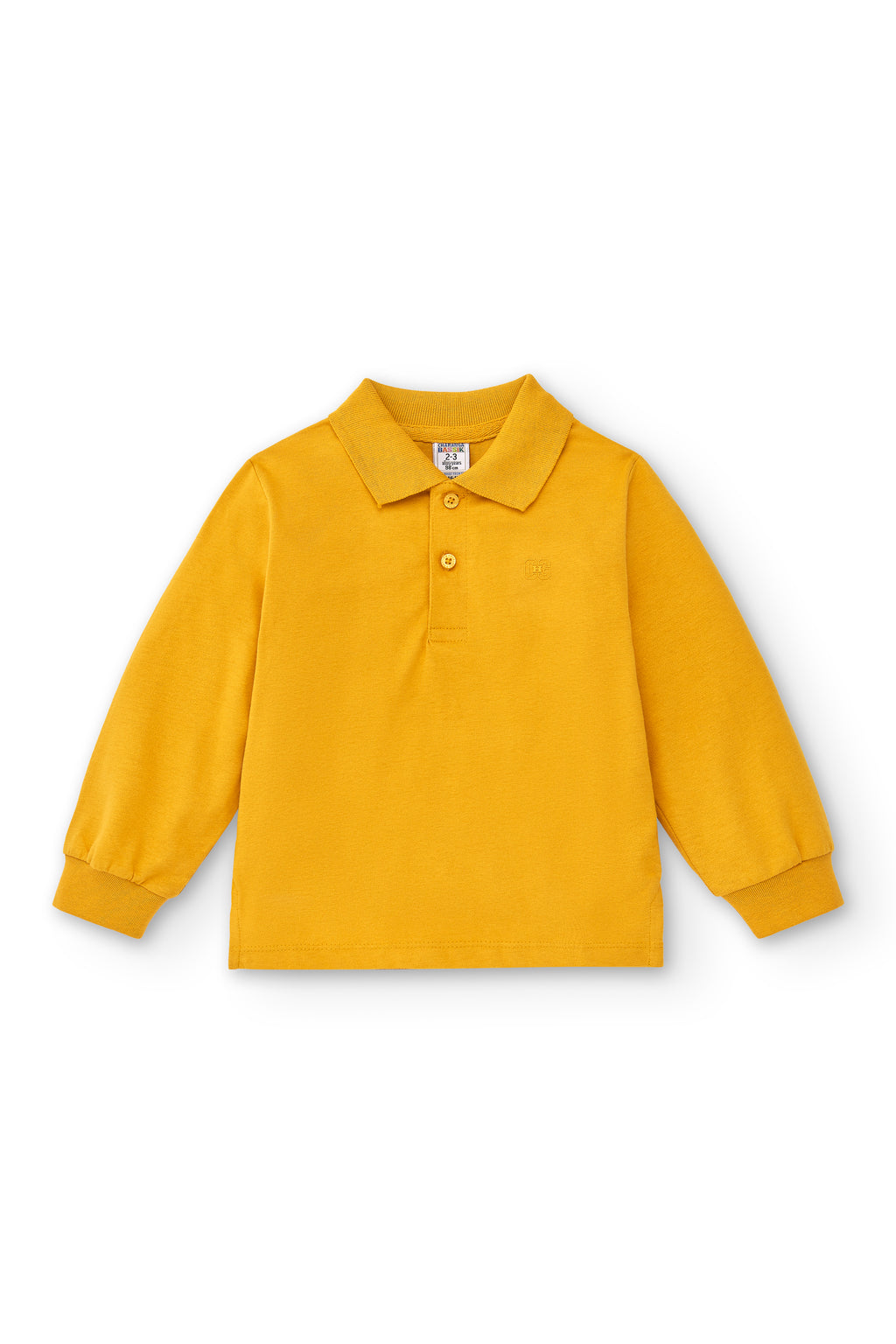Polo manga larga de niño amarillo básico manga larga