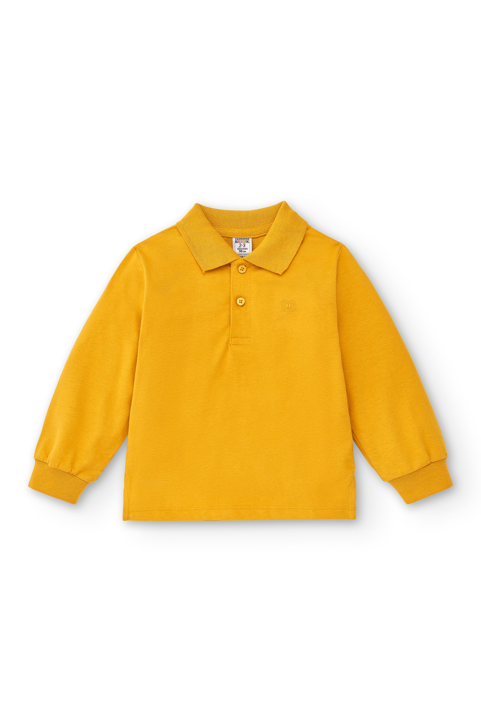 Polo manga larga de niño amarillo básico manga larga