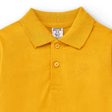 Polo manga larga de niño amarillo básico manga larga