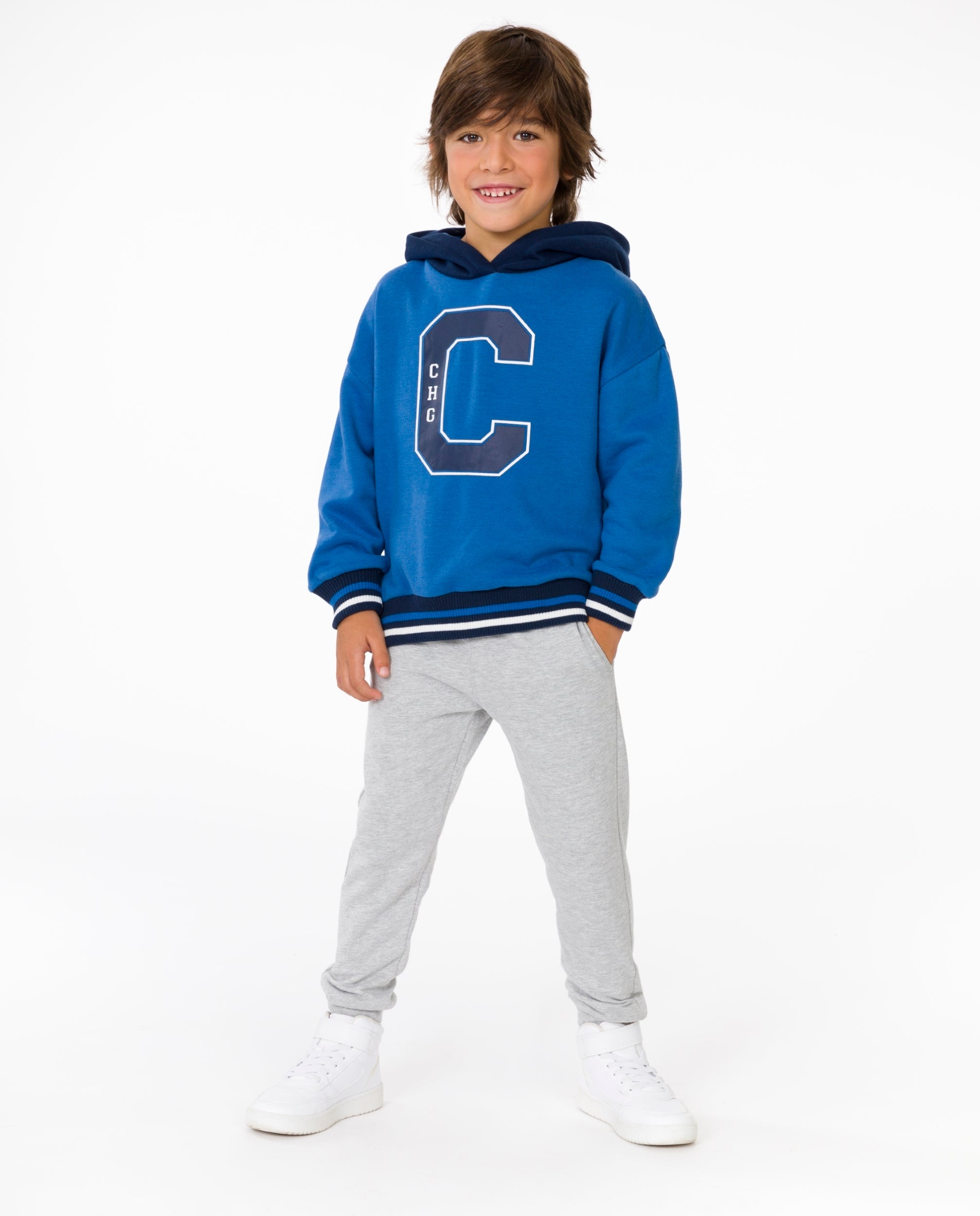 Niño con pantalón jogging gris algodón sport Charanga