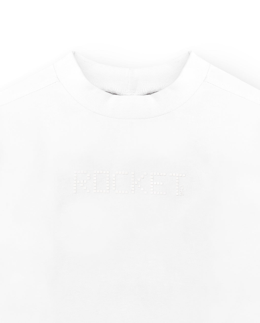 Camiseta manga larga blanca de niño cuello alto