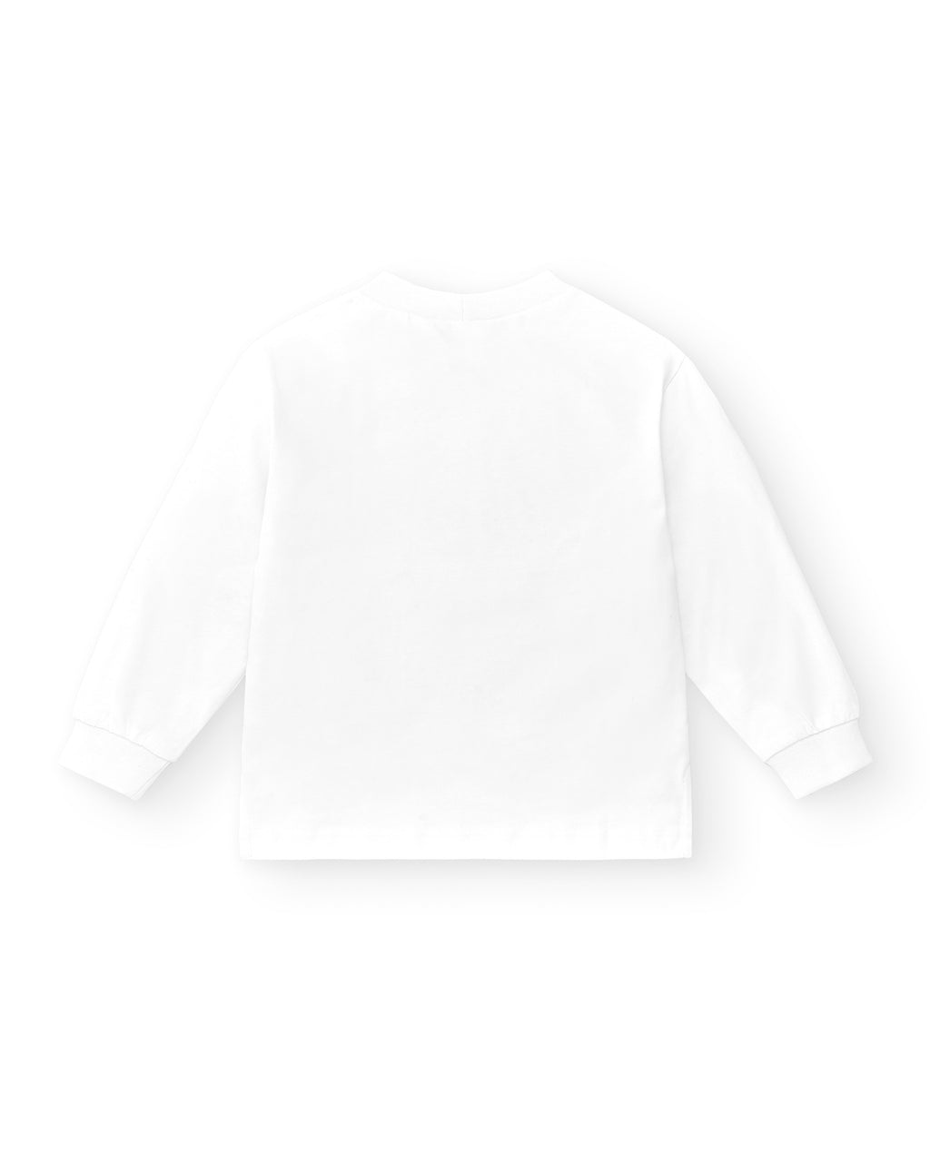 Camiseta manga larga blanca de niño cuello alto