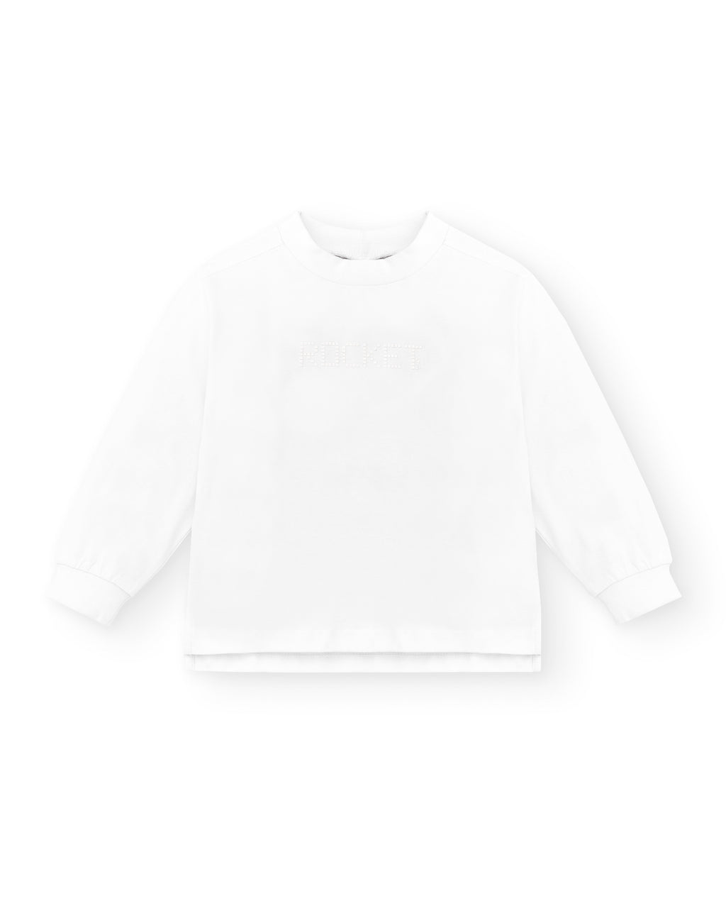 Camiseta manga larga blanca de niño cuello alto