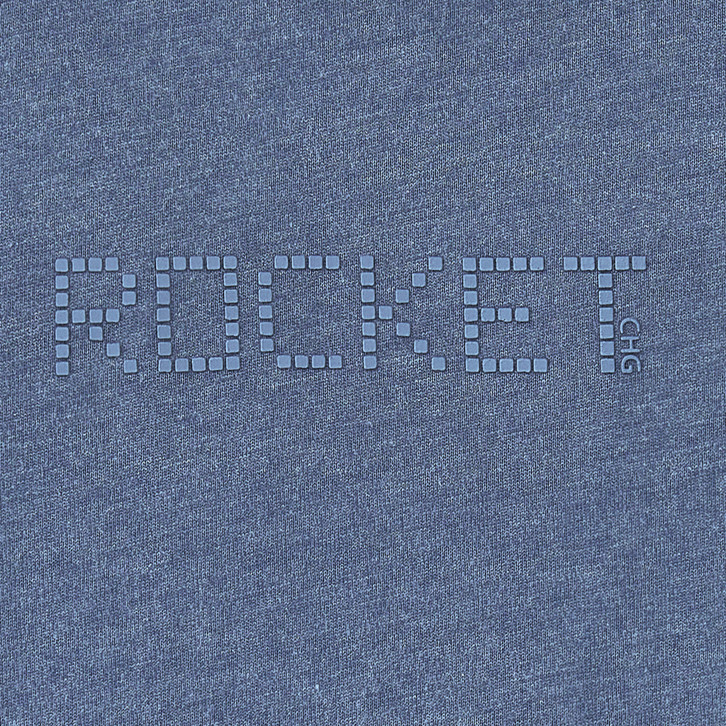 Camiseta algodón manga larga cuello alto azul