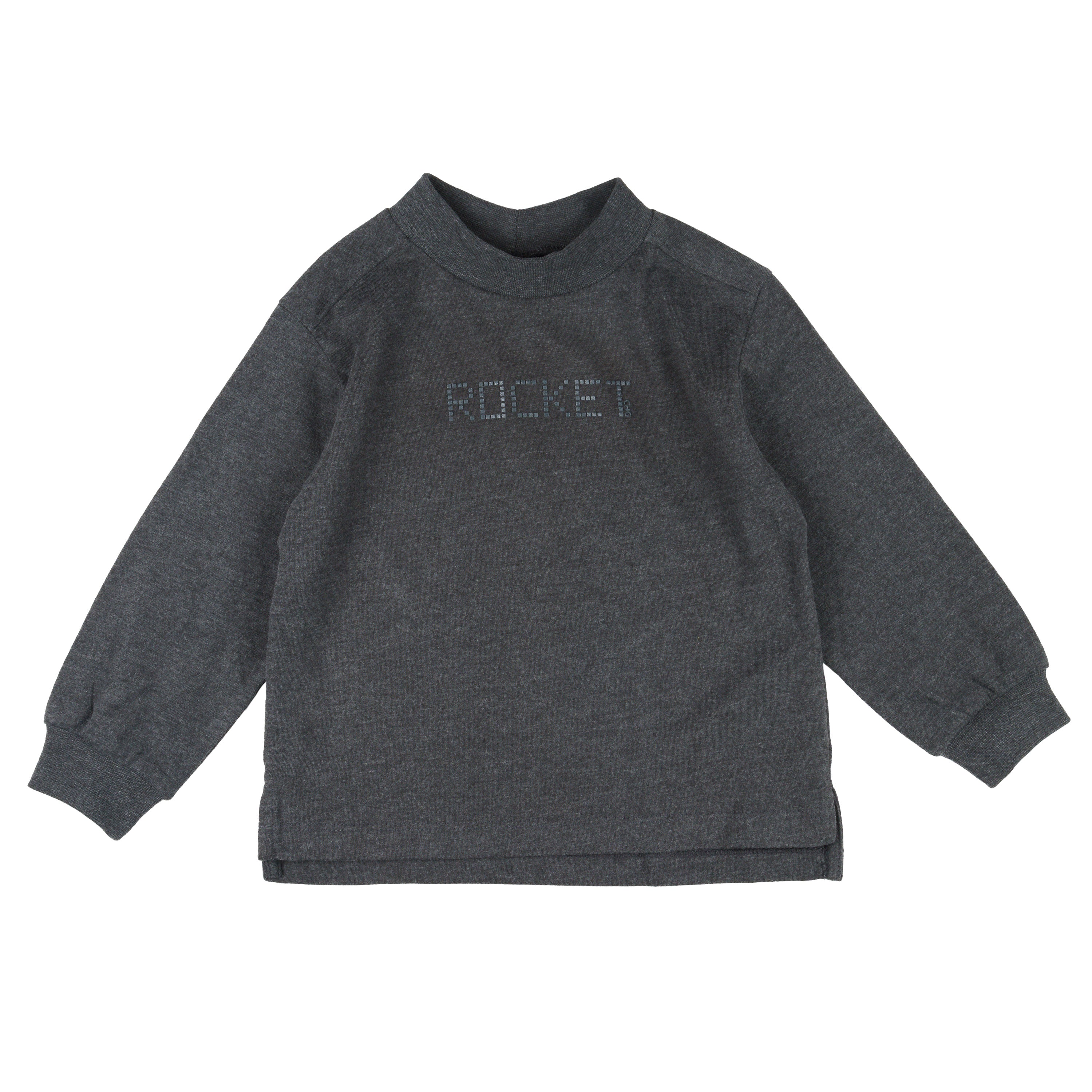 Camiseta algodón manga larga cuello alto azul marino