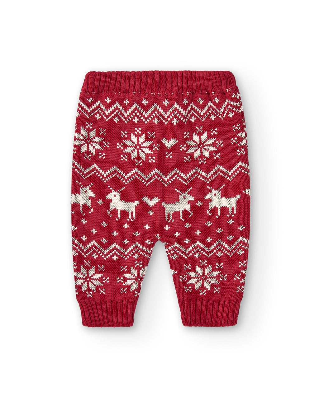 Legging navideño rojo para bebé recién nacido vista frontal fondo blanco Charanga