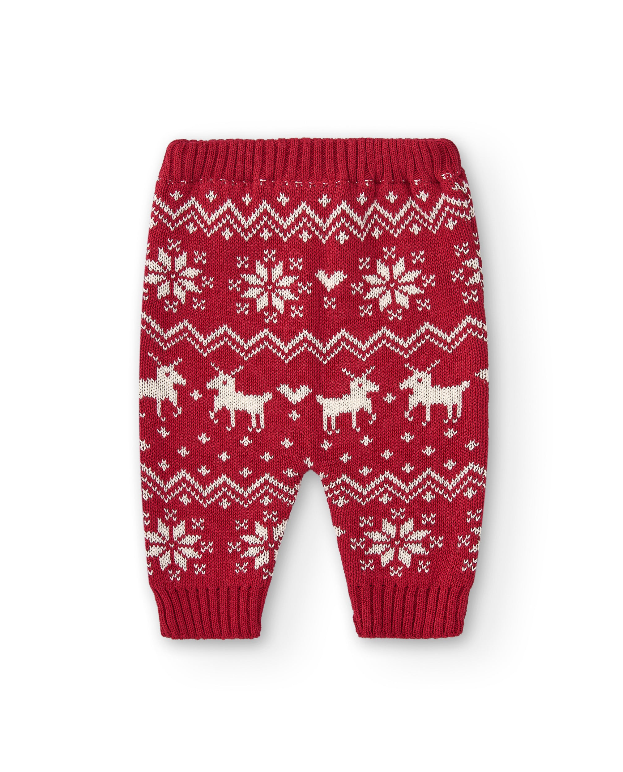 Legging navideño rojo para bebé recién nacido vista frontal fondo blanco Charanga