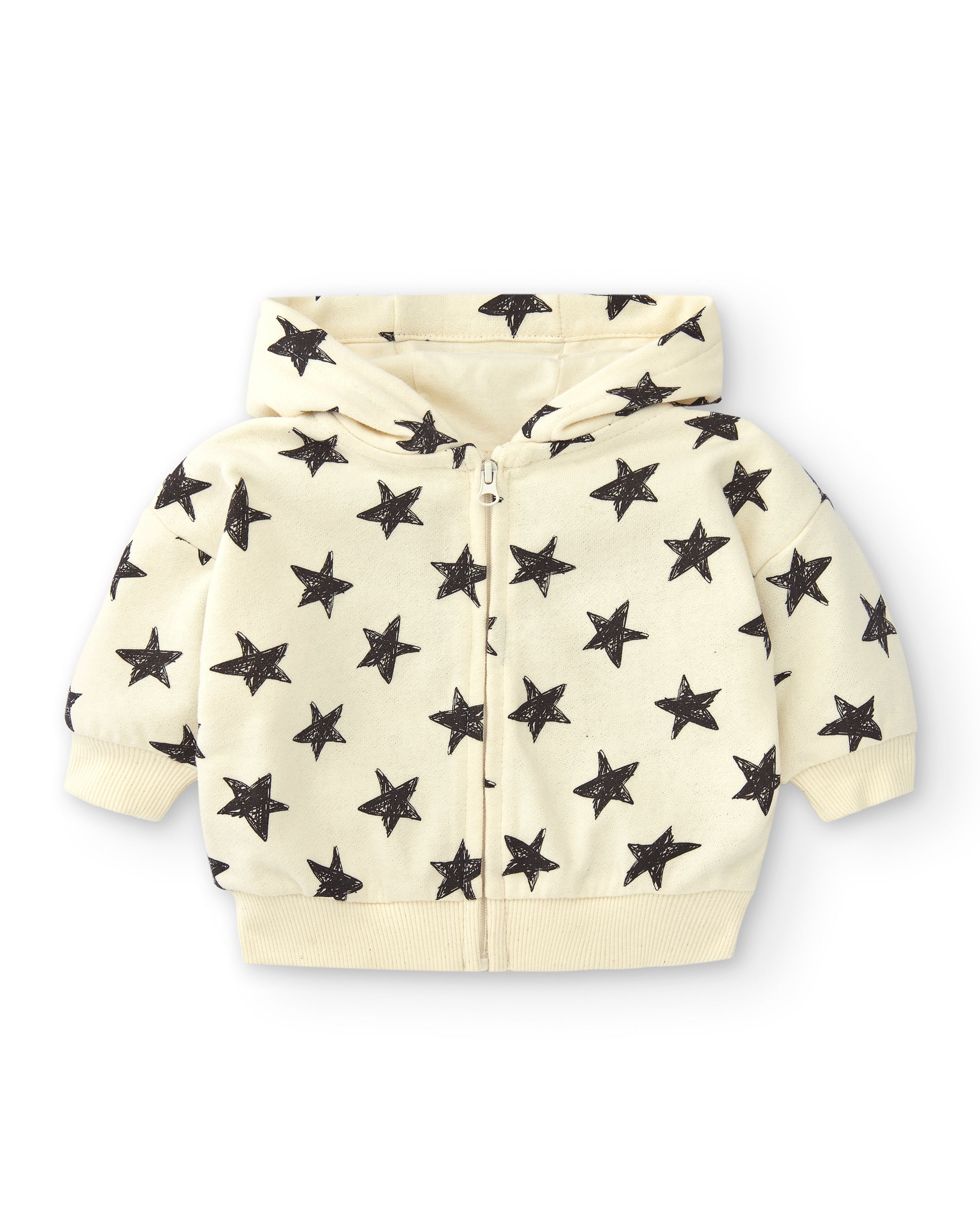 Sudadera color crudo estrellas de recién nacido