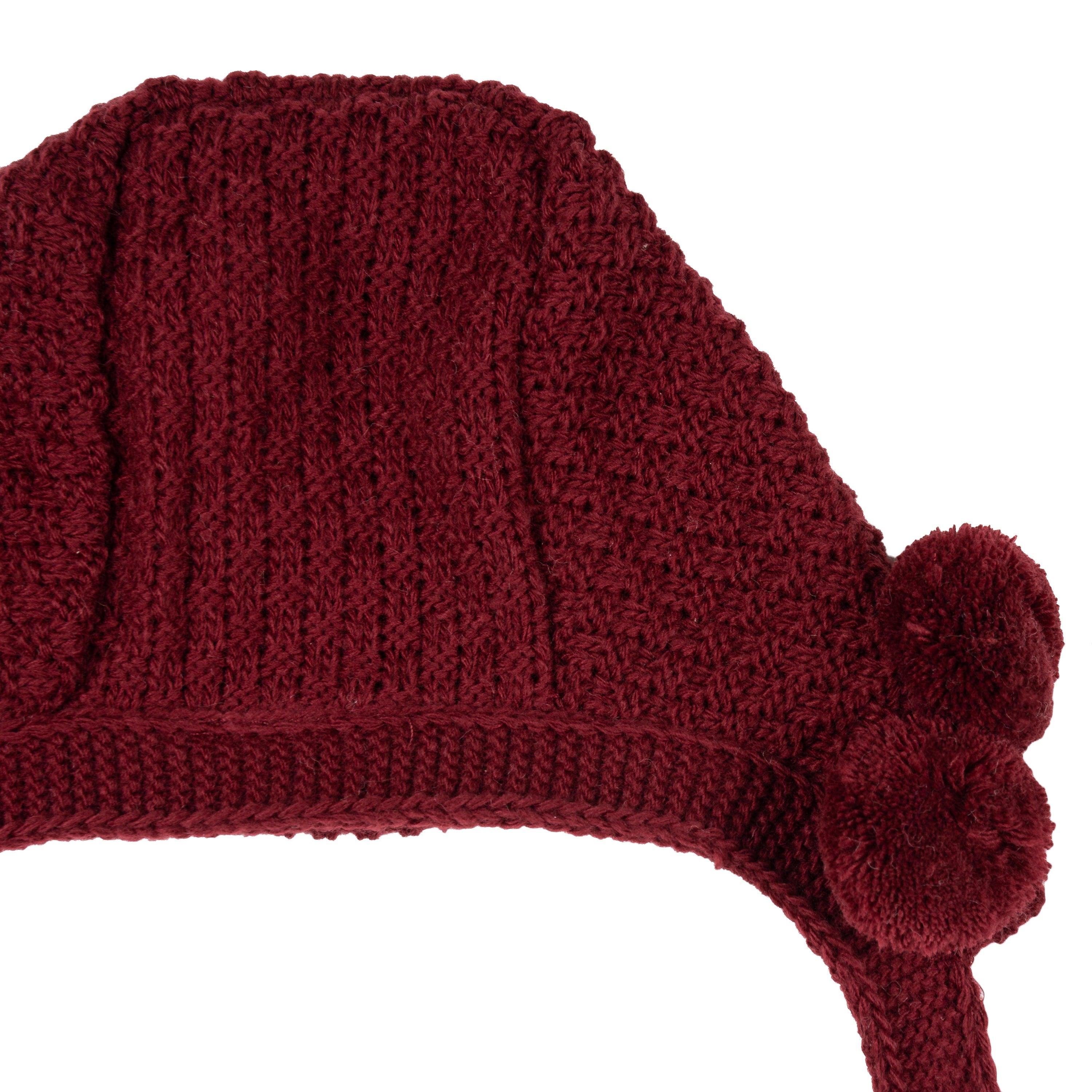 Gorro color ciruela tricotosa niña