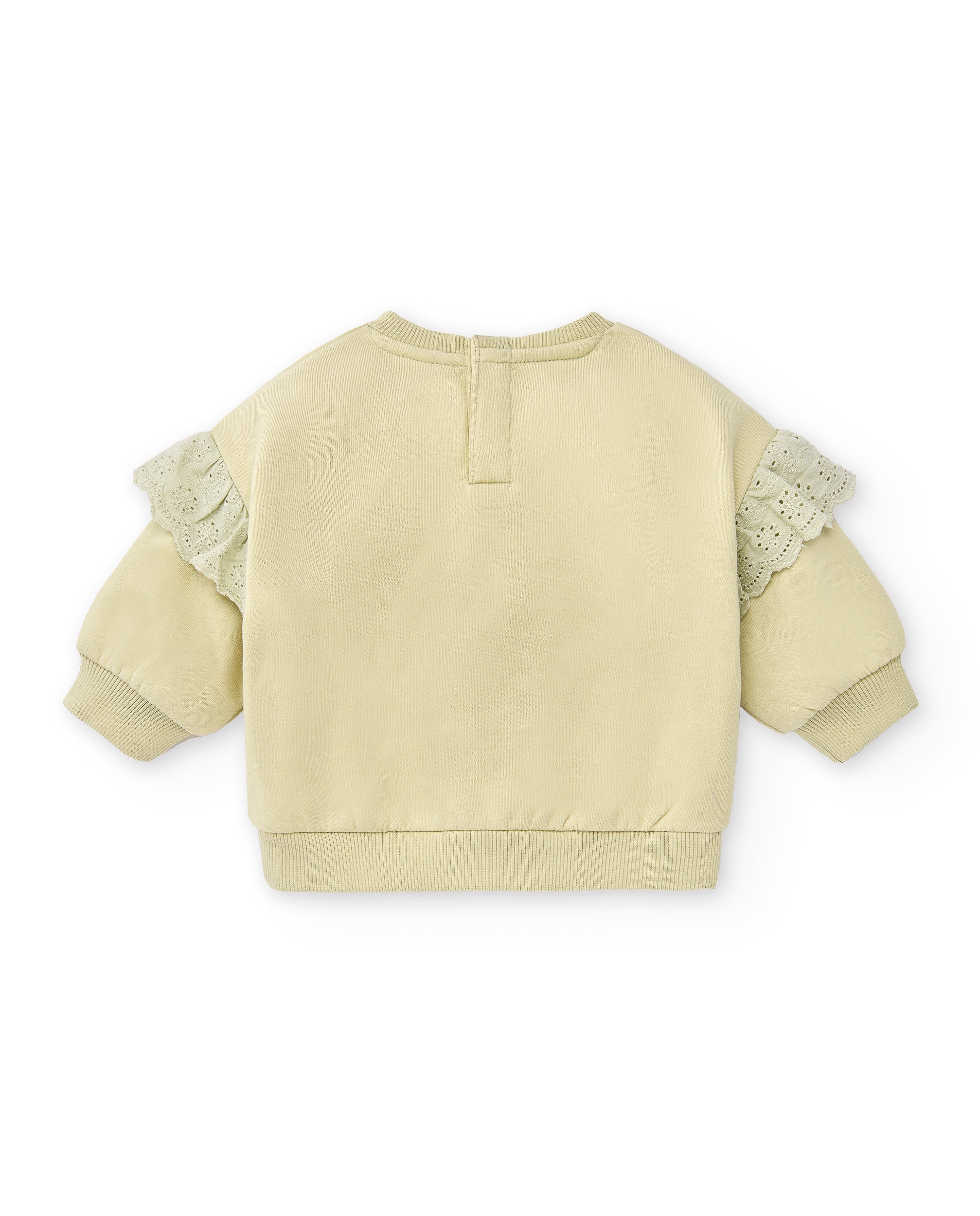 Sudadera de bebé niña verde claro con volantes