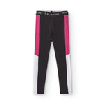 vista frontal de legging negro para niña, ajuste cómodo