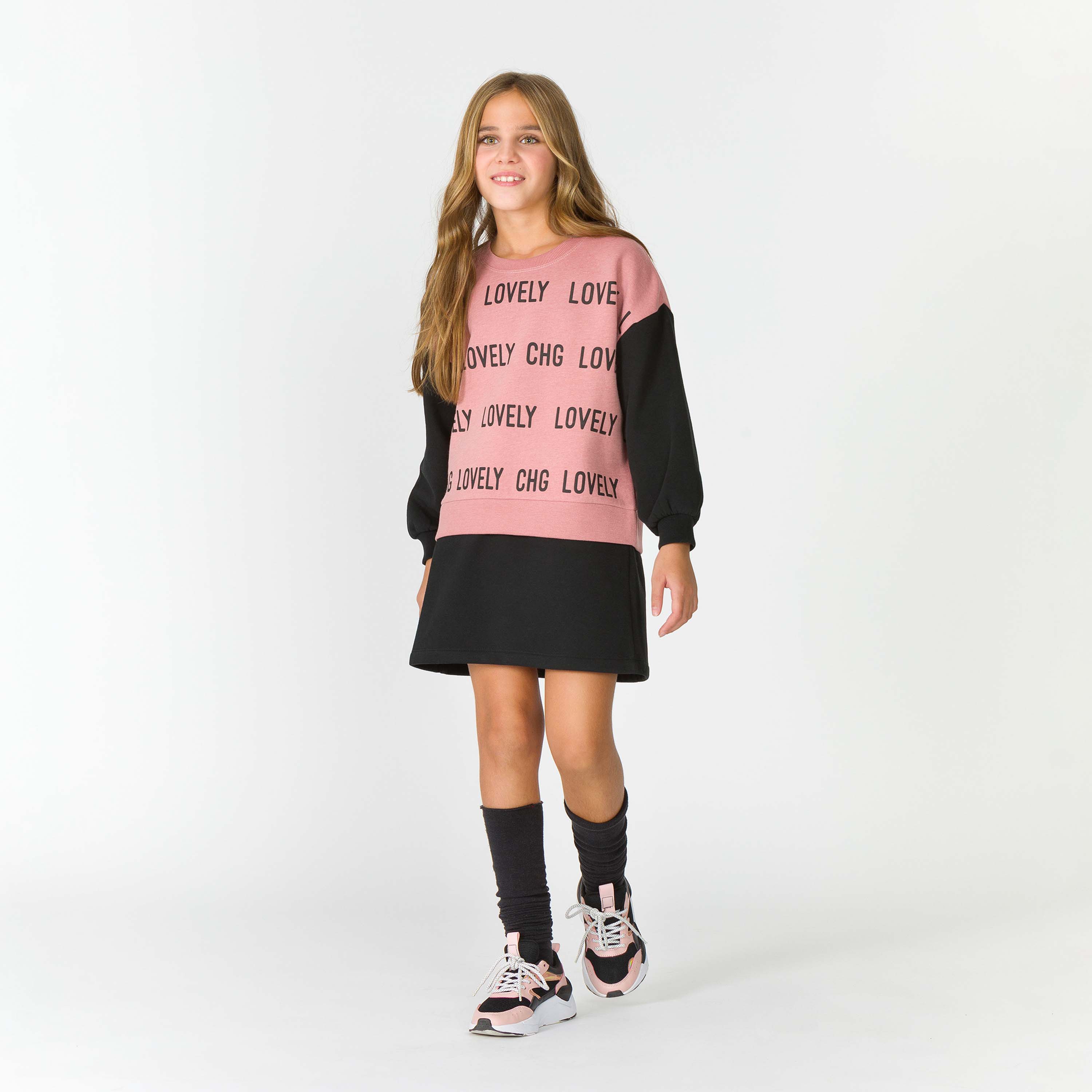 Vestido manga larga de niña multicolor Lovely