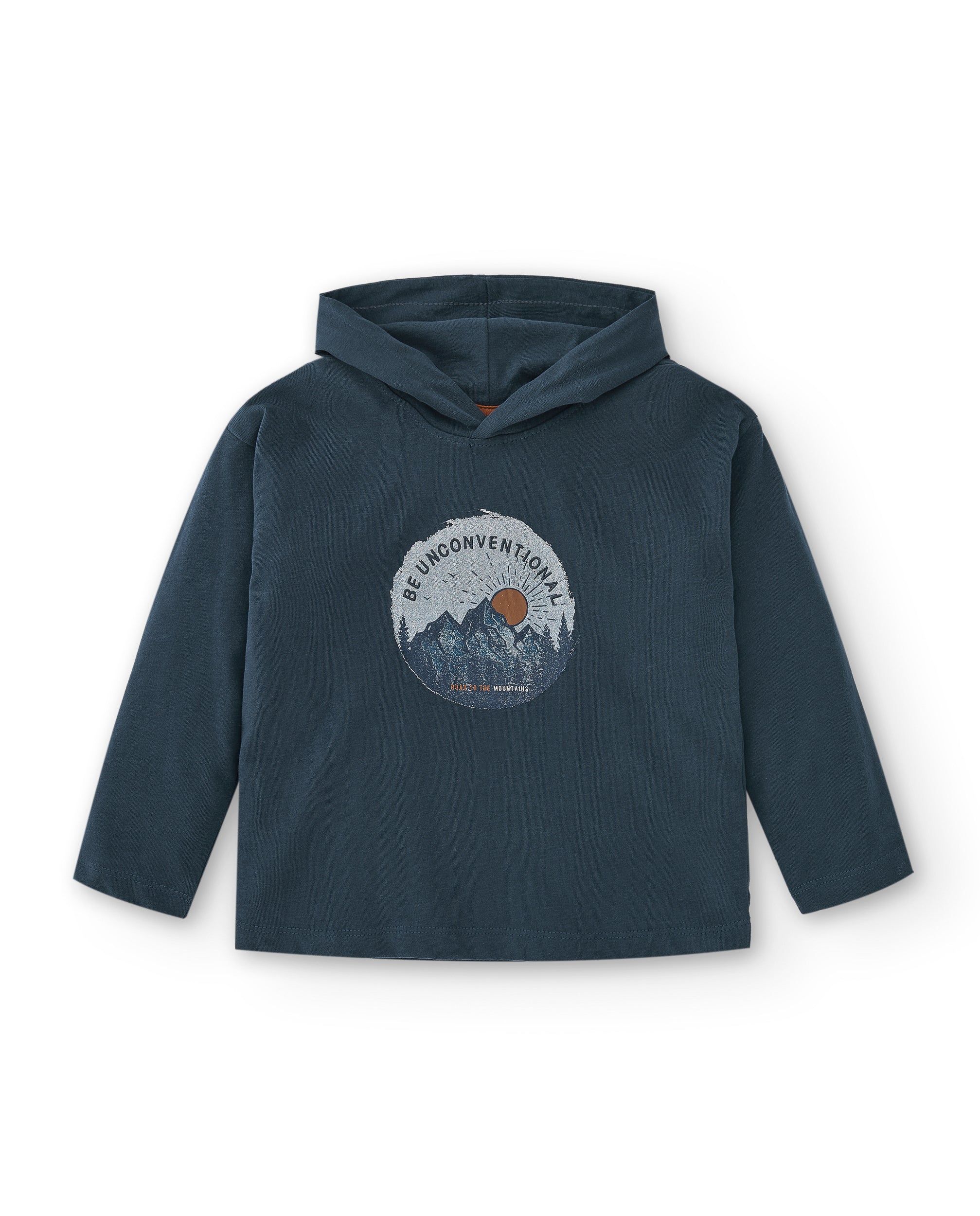 Camiseta de niño azul con capucha