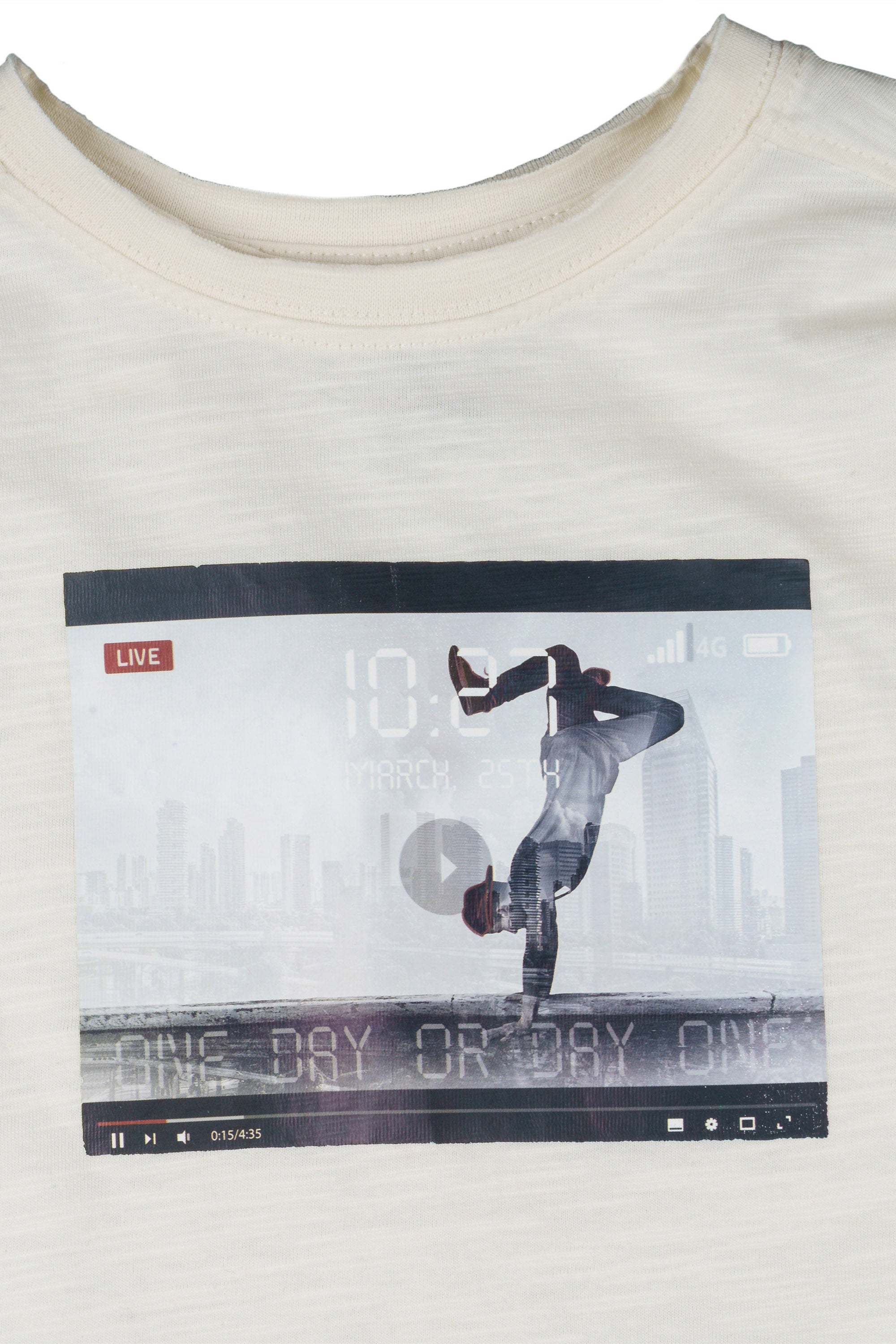 Camiseta manga larga de niño blanca de algón orgánico