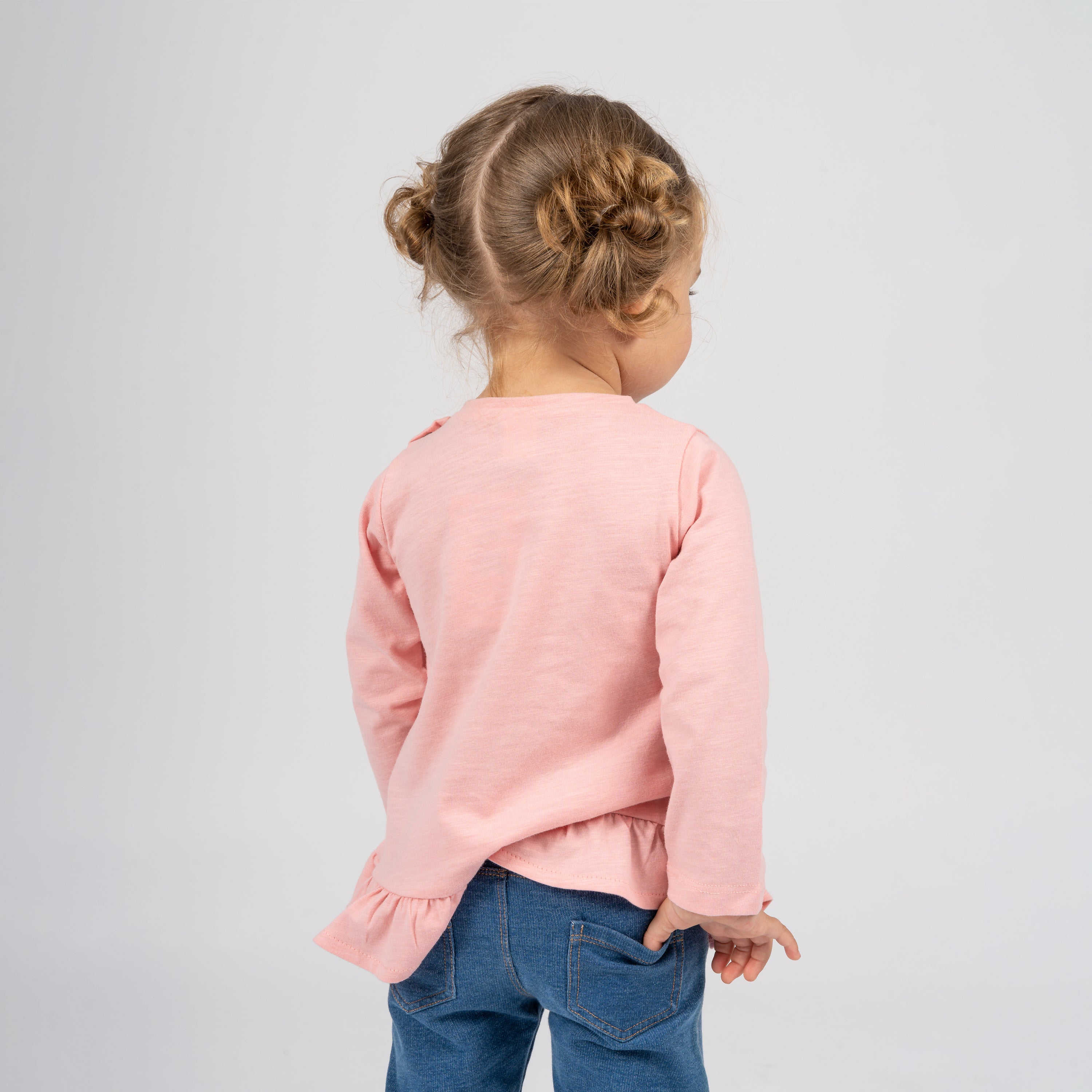 Camiseta manga larga de bebé rosa bunny