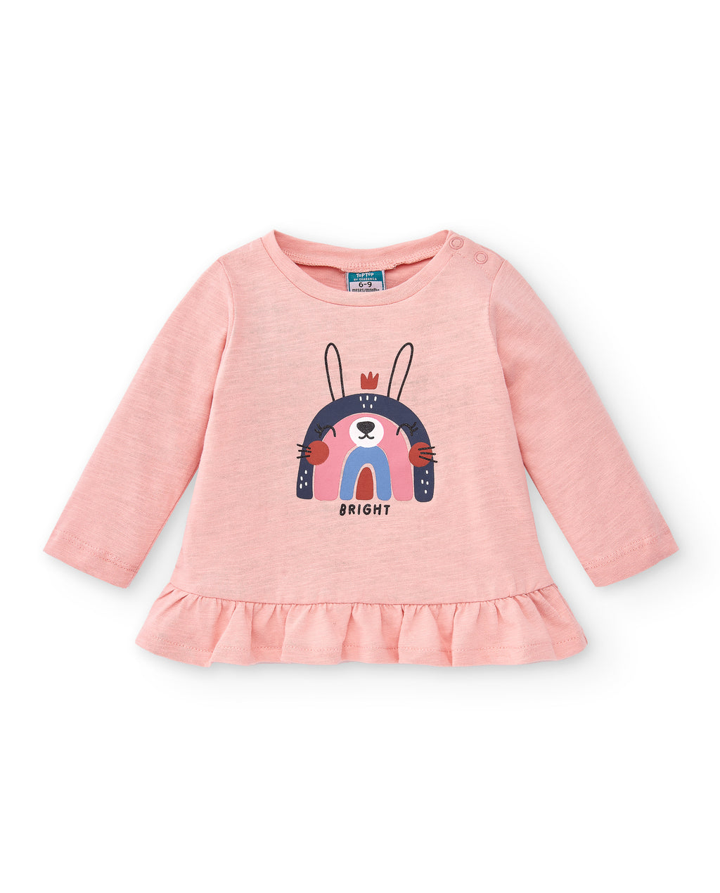 Camiseta manga larga de bebé rosa bunny
