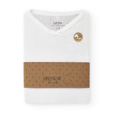 Camiseta interior de niña en algodón orgánico con cuello pico