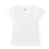 Camiseta interior de niña en algodón orgánico con cuello pico