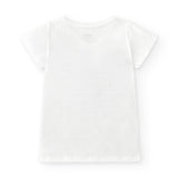 Camiseta interior de niña en algodón orgánico con cuello pico