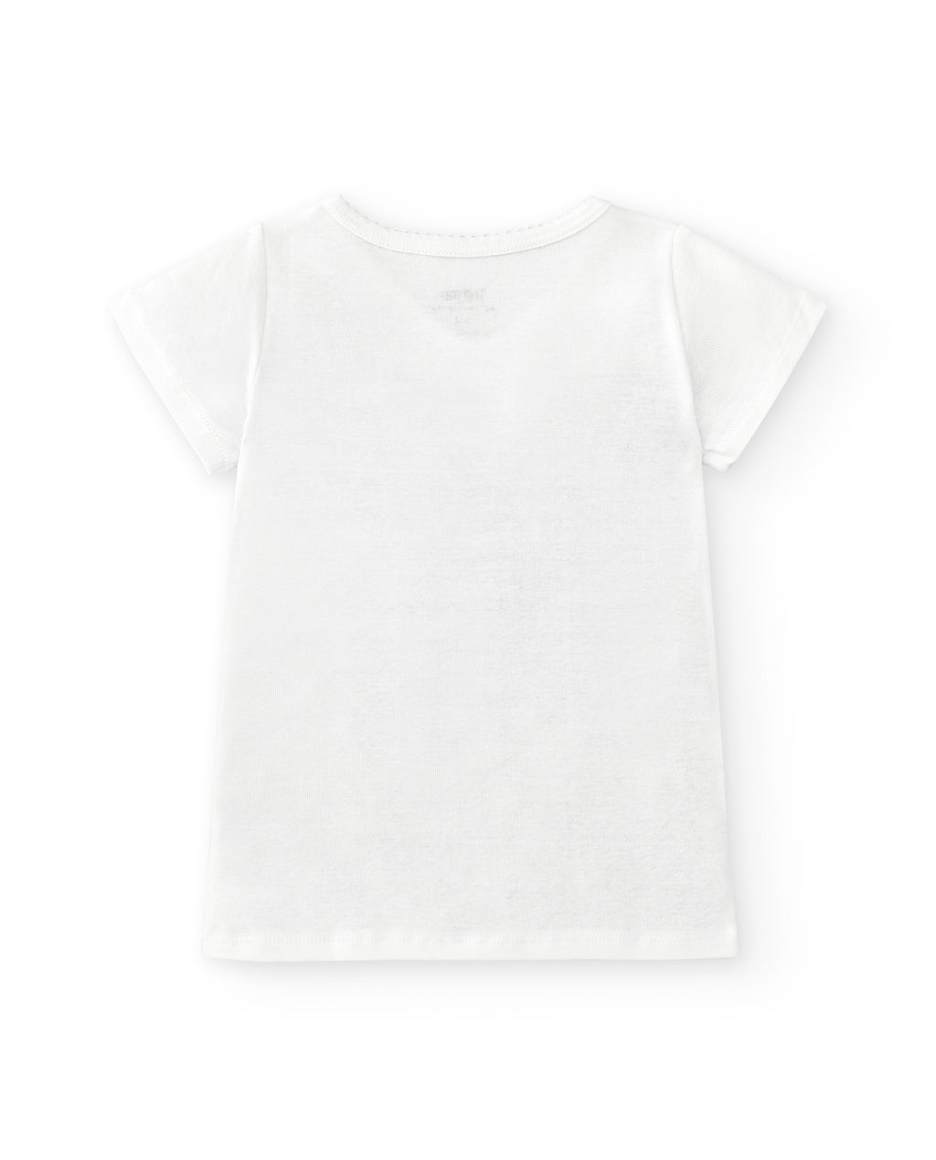 Camiseta interior de niña en algodón orgánico con cuello pico